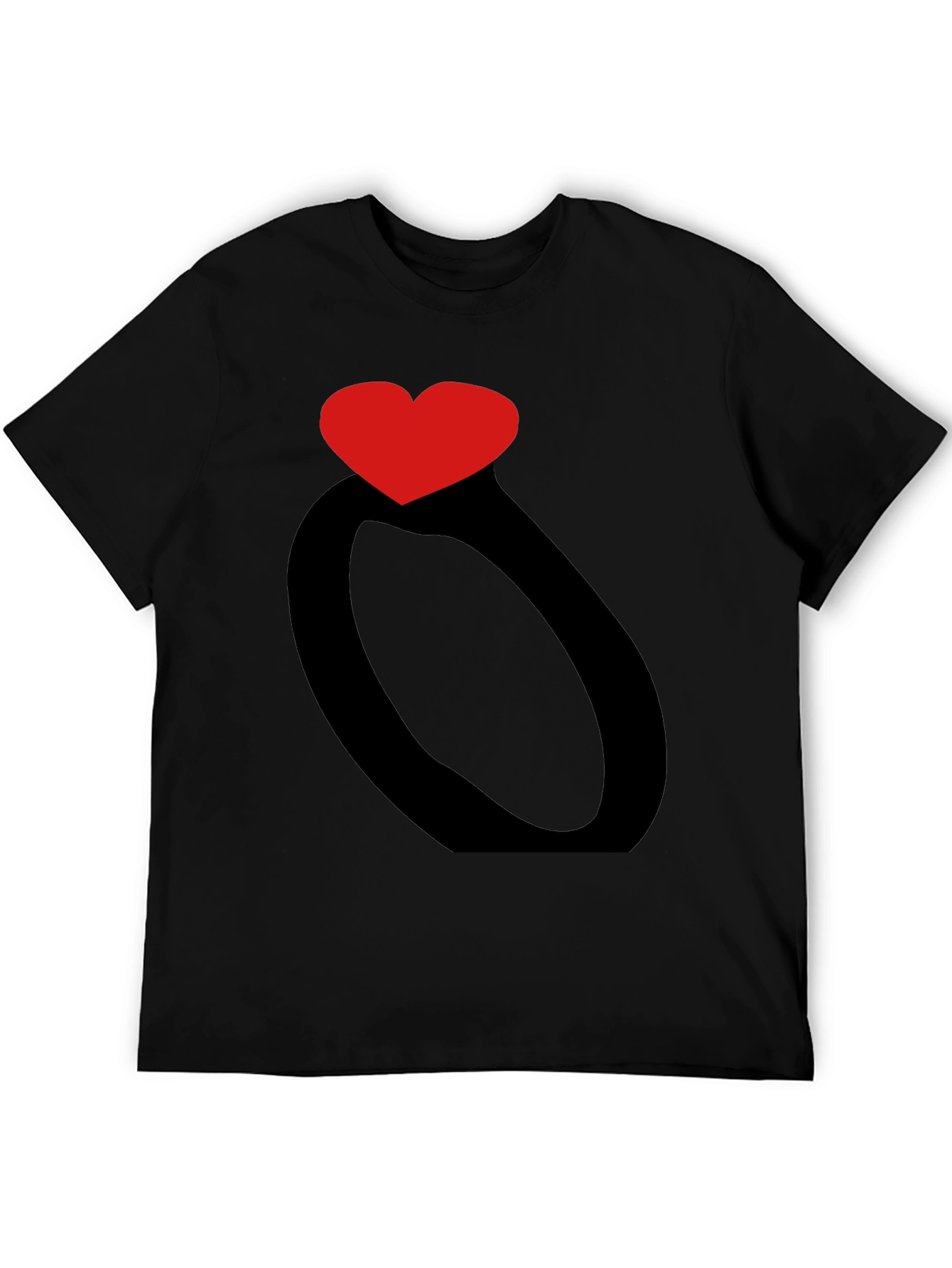 Heart Ring Graphic Black T-Shirt