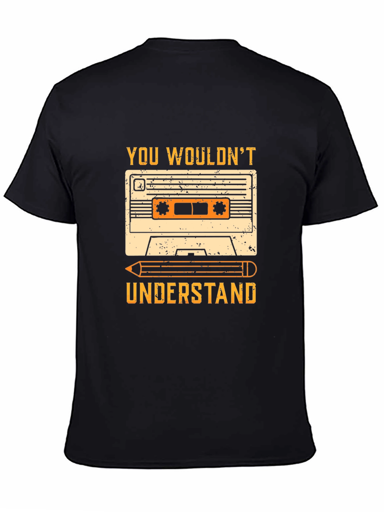 Retro Cassette Tape & Pencil Graphic T-Shirt