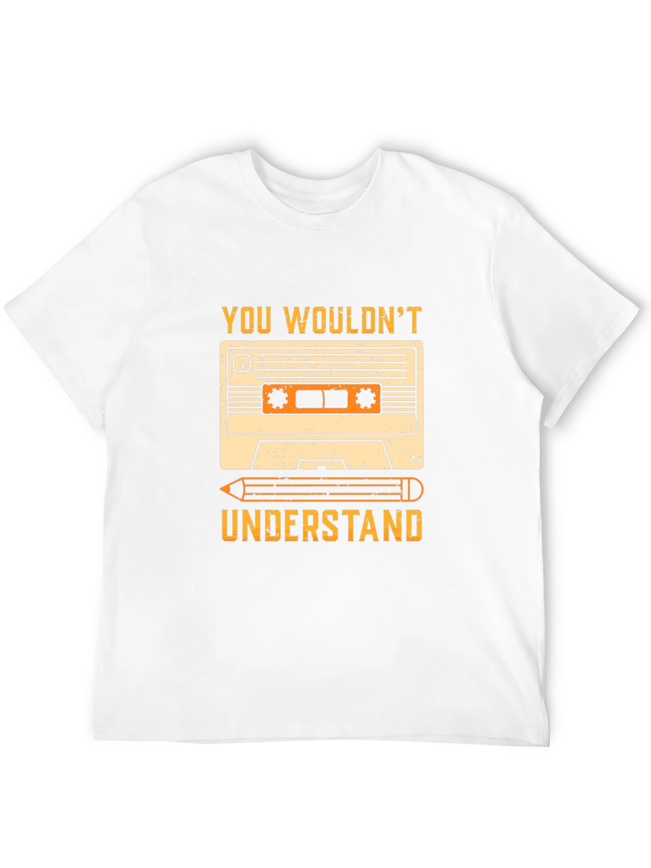 Retro Cassette Tape & Pencil Graphic T-Shirt