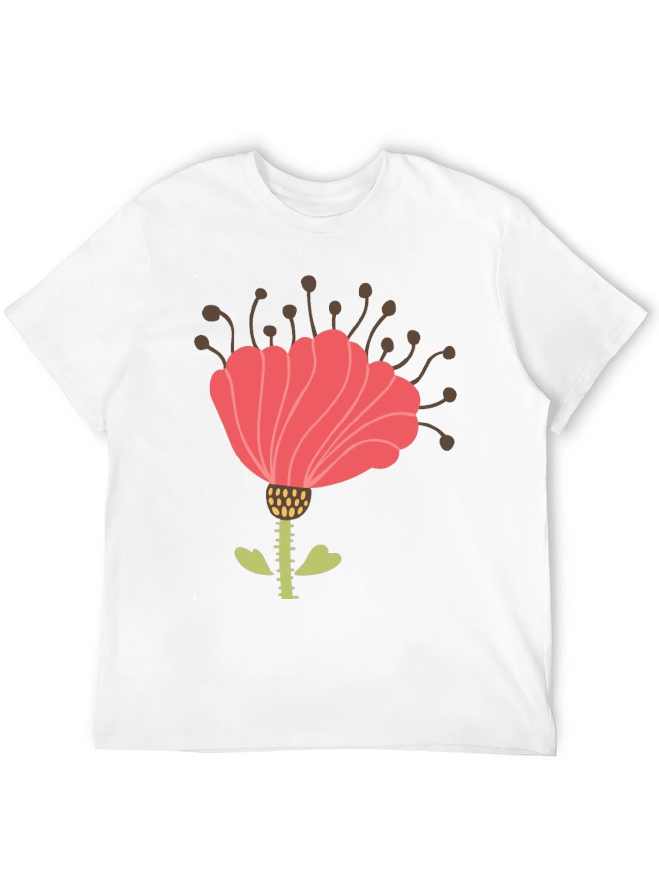 Floral Graphic Print Mens Black T-Shirt