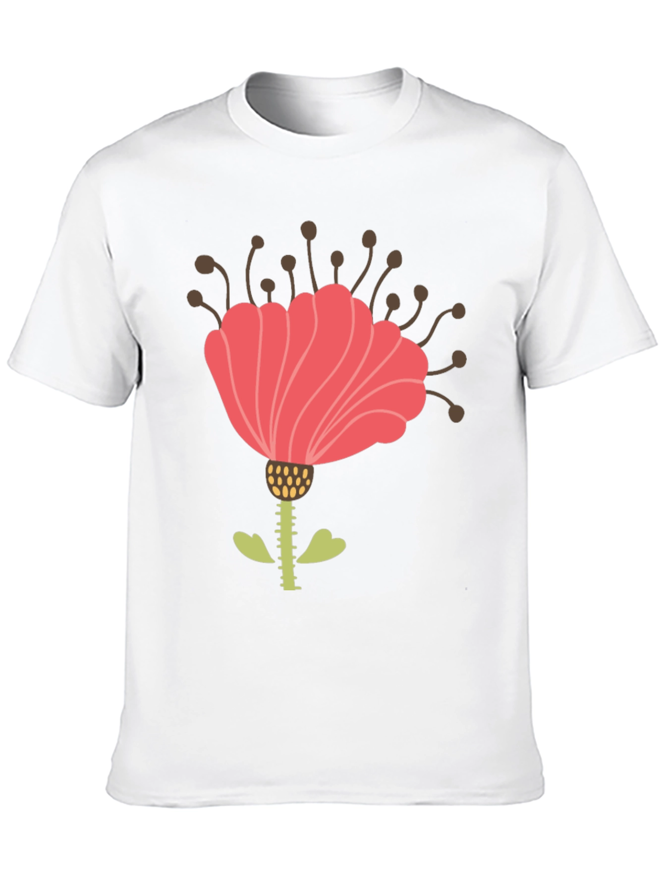 Floral Graphic Print Mens Black T-Shirt