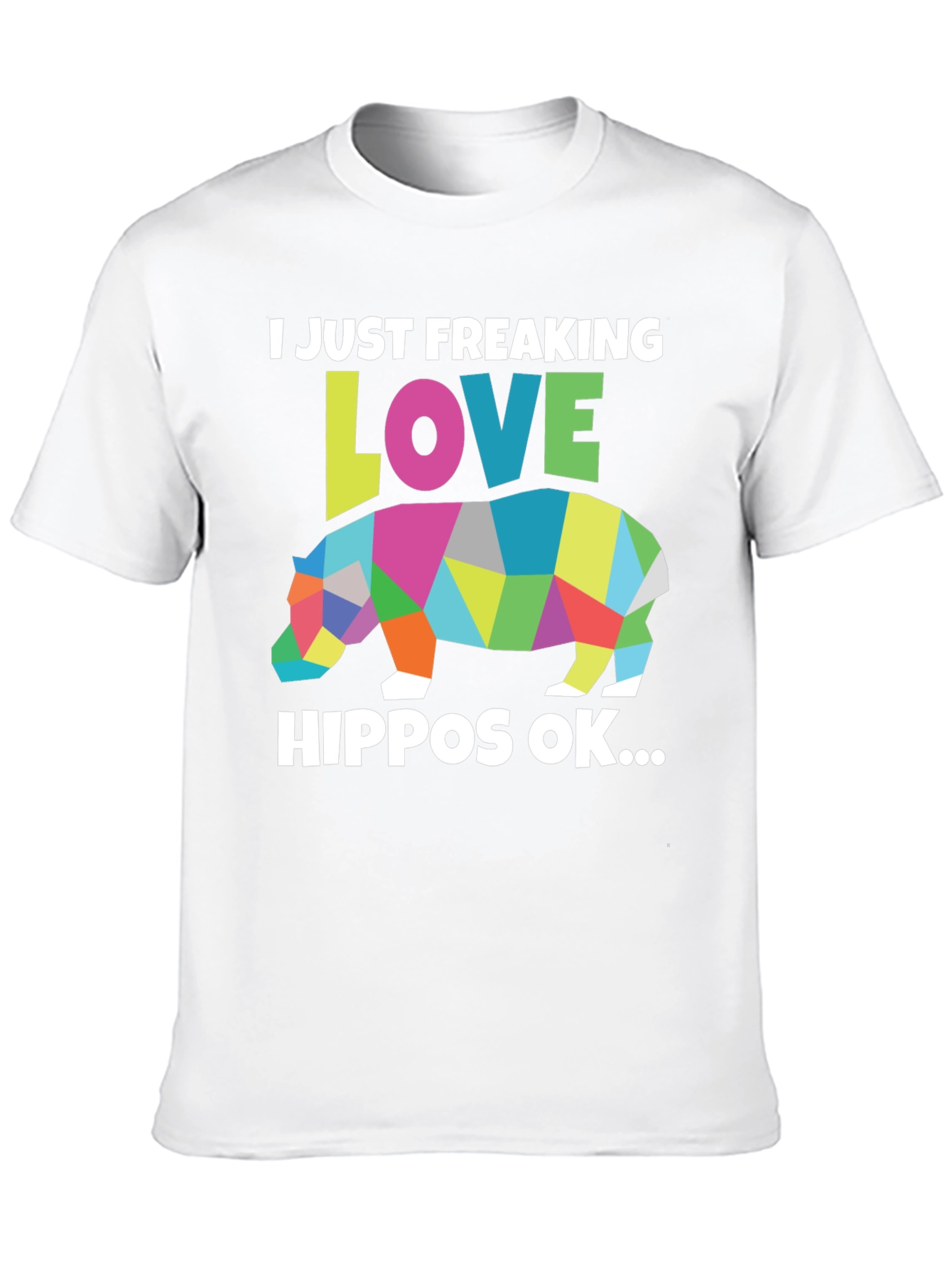 I Love Hippos Black T-Shirt
