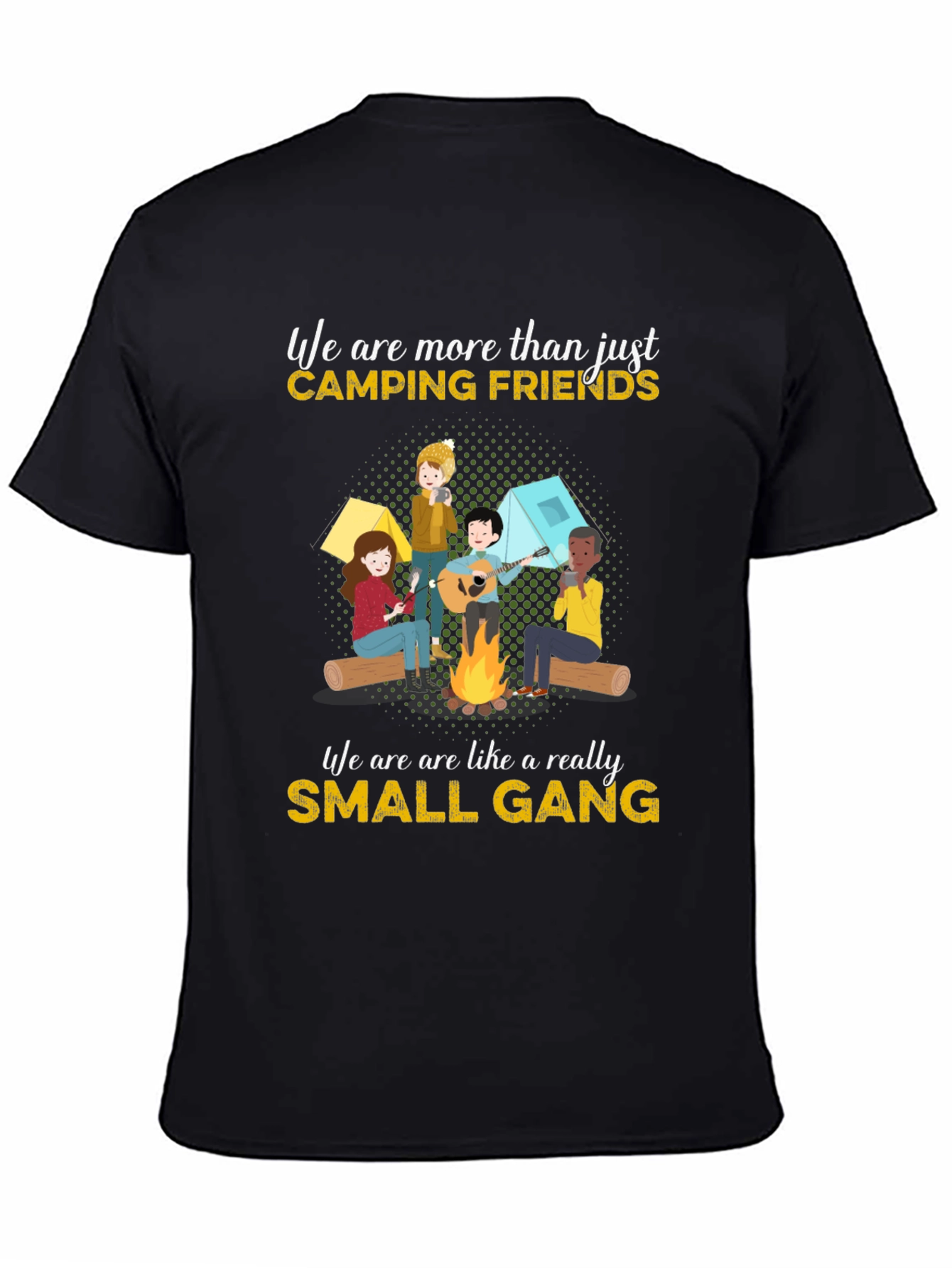 Camping Friends Small Gang Graphic T-Shirt