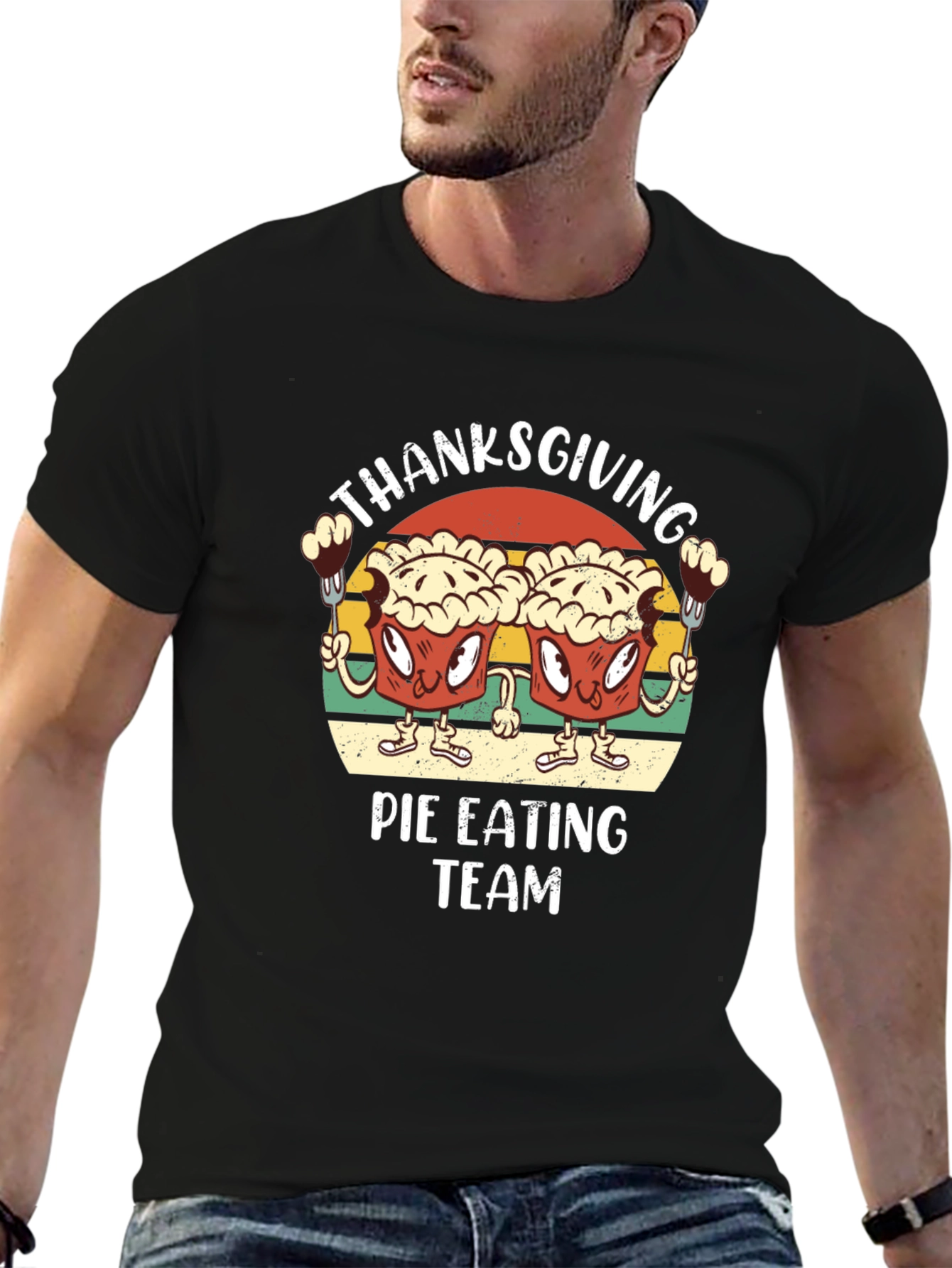 Thanksgiving Pie Eating Team Graphic T-Shirt