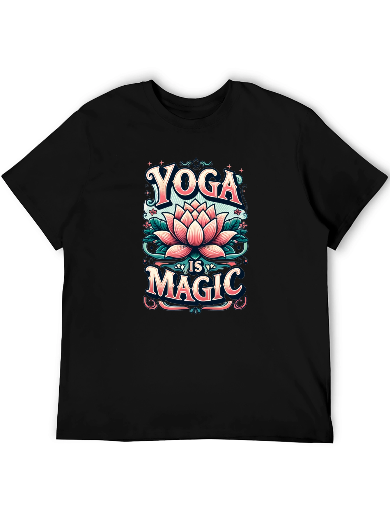Yoga is Magic T-Shirt - Lotus Flower Design