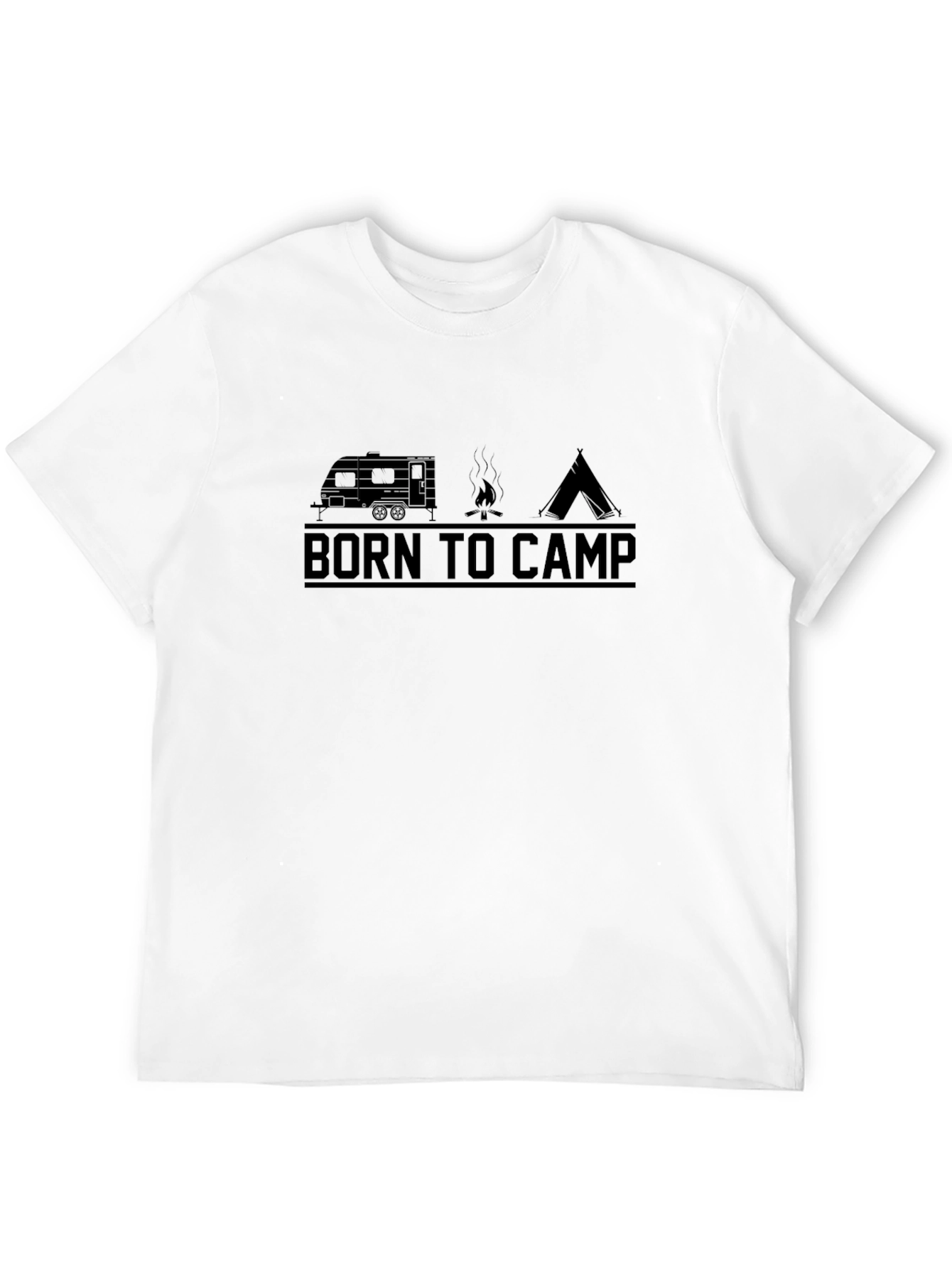 Born to Camp Black Graphic T-Shirt