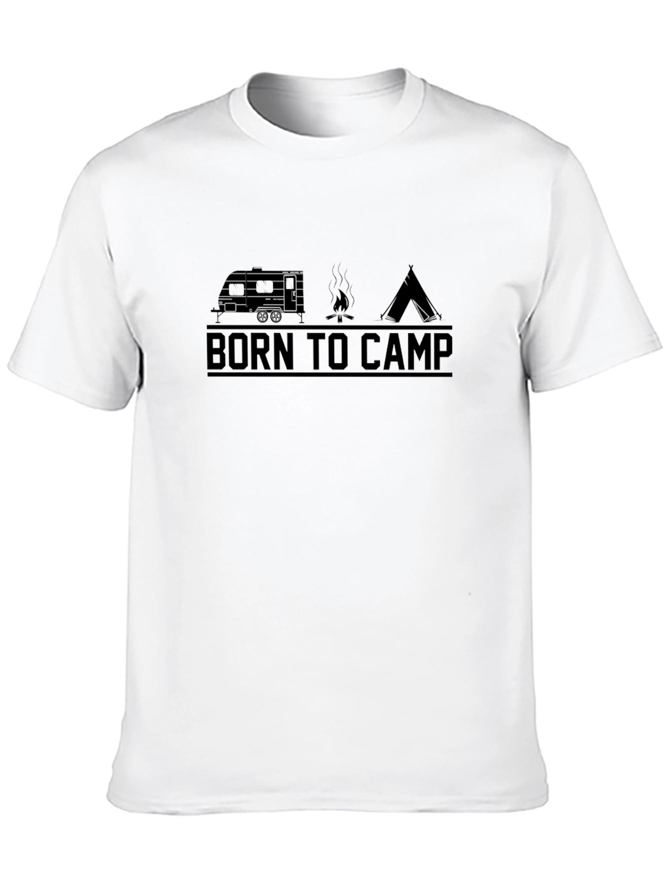 Born to Camp Black Graphic T-Shirt