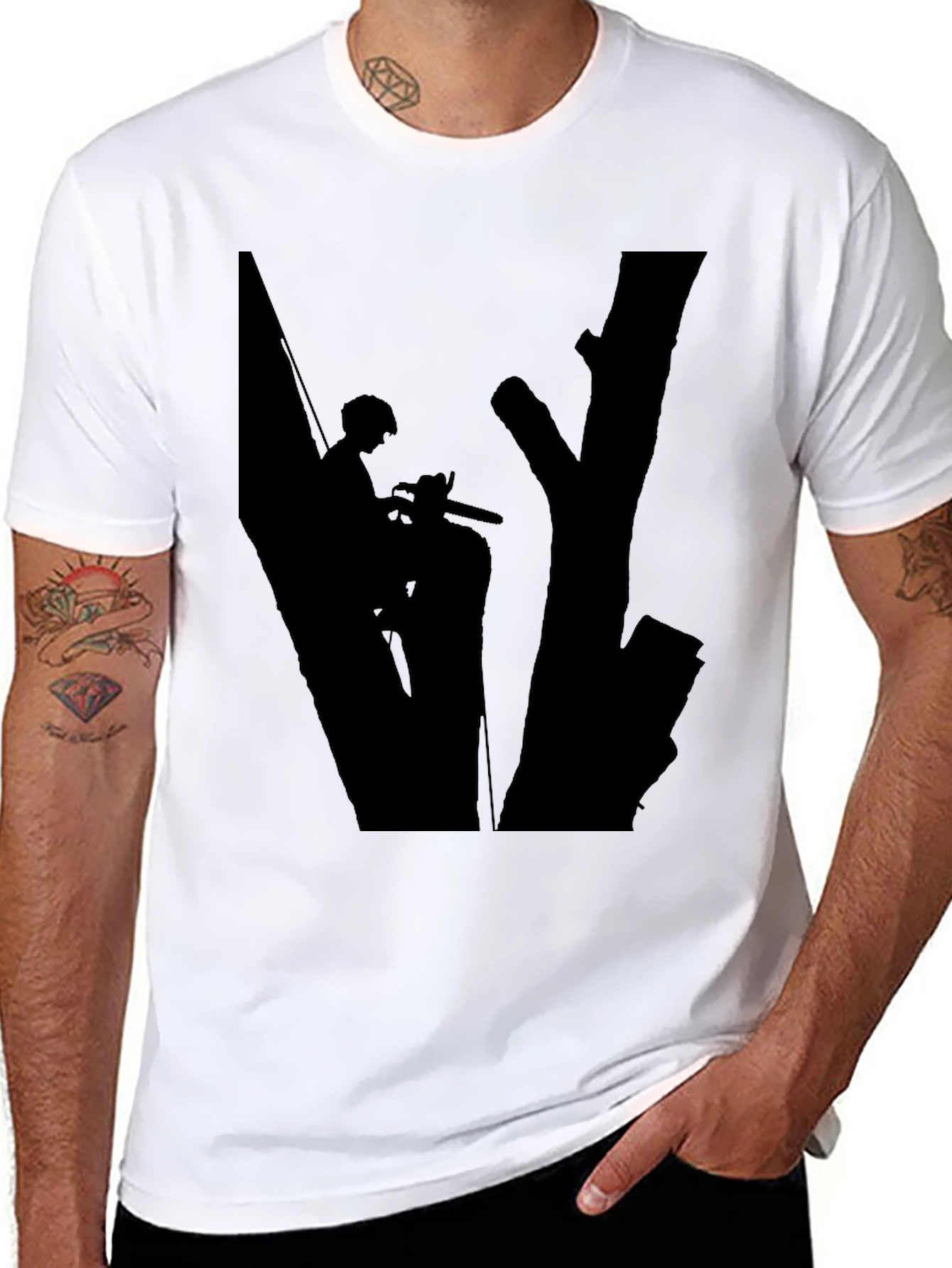 Arborist Silhouette Graphic Tee - Black