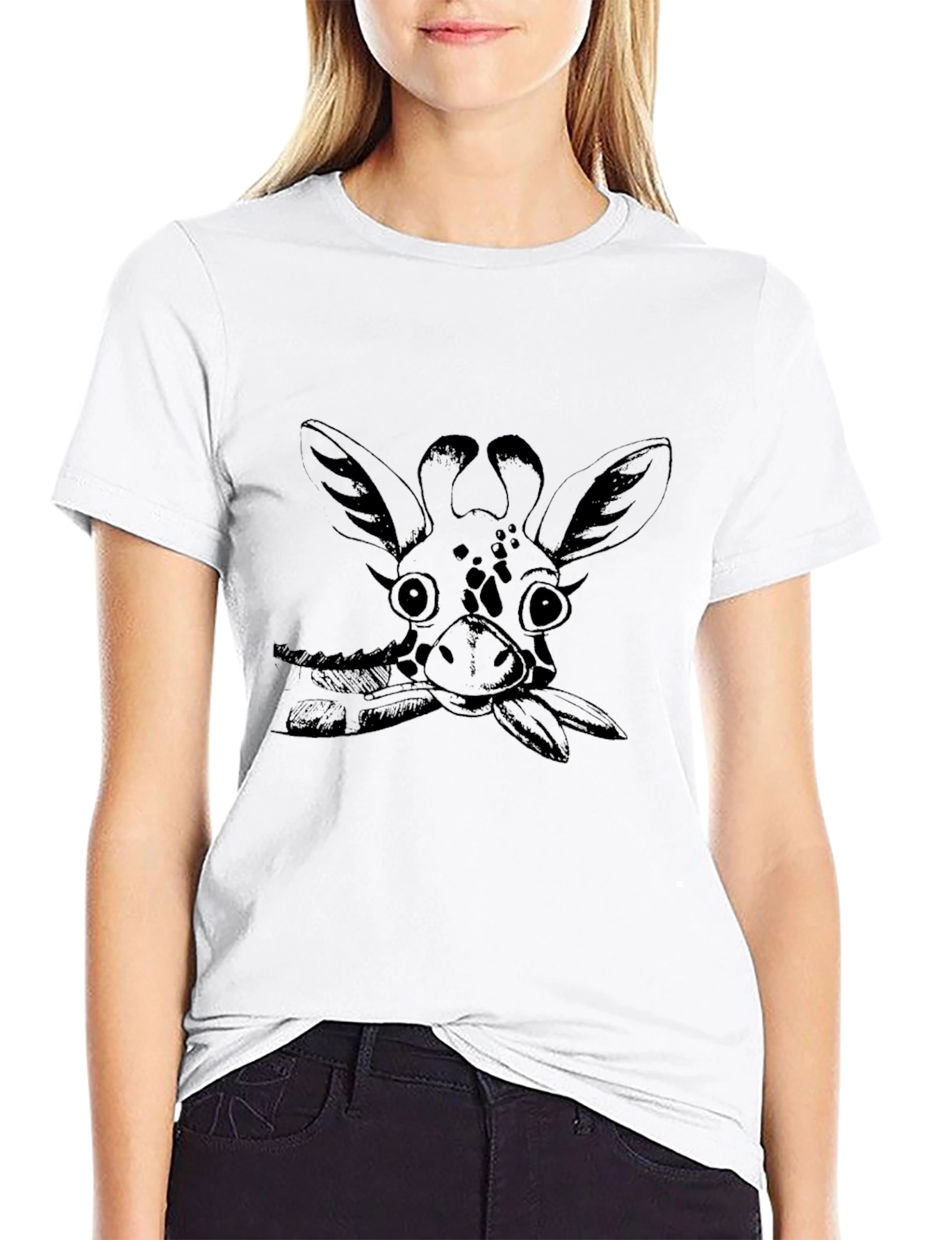 Giraffe Graphic Tee - Unisex Black T-Shirt
