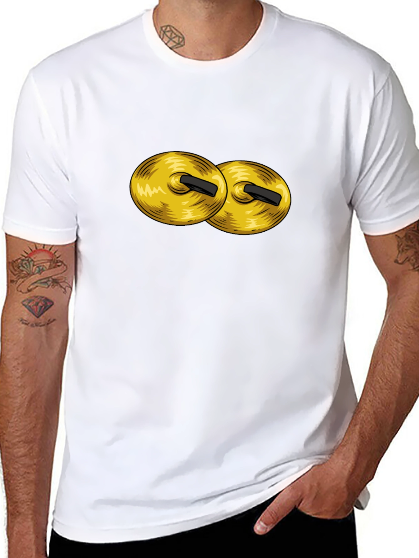Cymbals Graphic Tee - Black Cotton Crew Neck T-Shirt