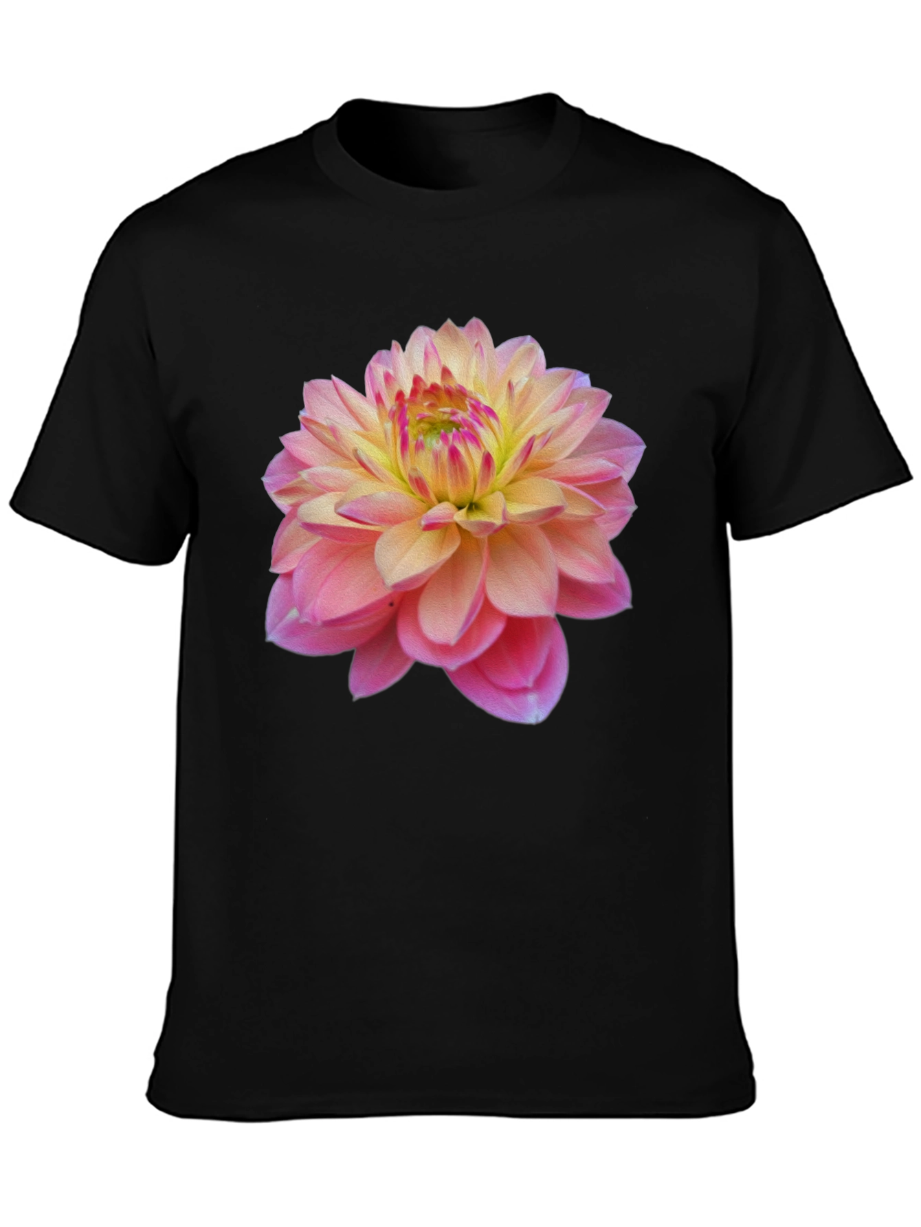 Floral Graphic T-Shirt: Pink Dahlia Blossom