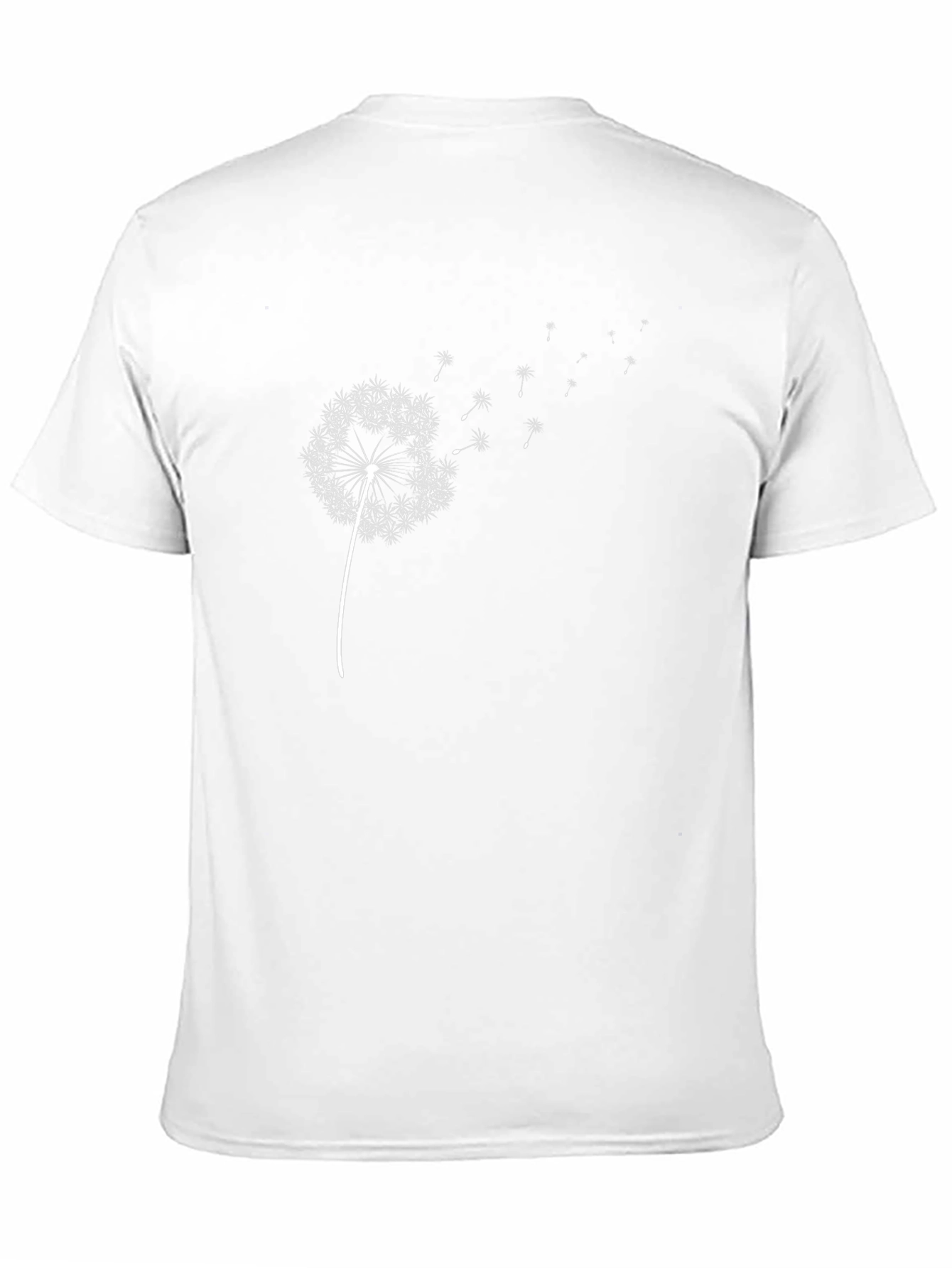 Dandelion Print Black T-Shirt - Casual Wear