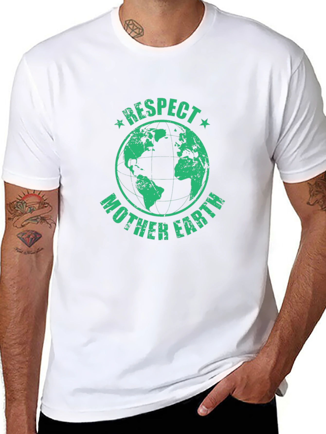 Respect Mother Earth Graphic T-Shirt - Black