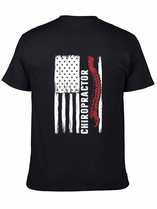 Chiropractor American Flag Graphic Tee