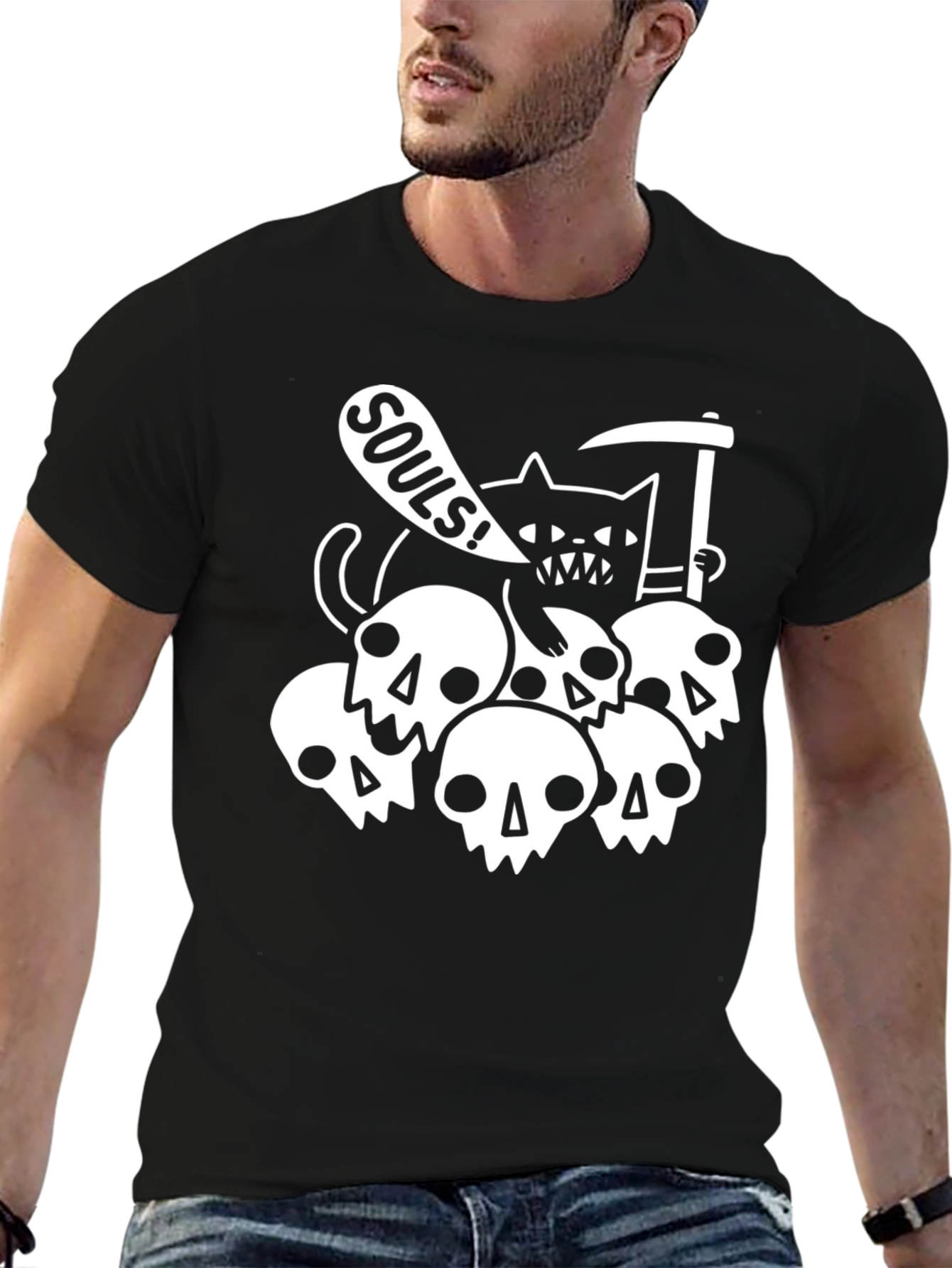 Grim Reaper Cat T-Shirt - Souls