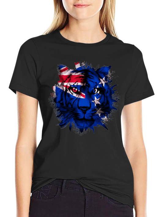 Cook Islands Flag Tiger Graphic T-Shirt
