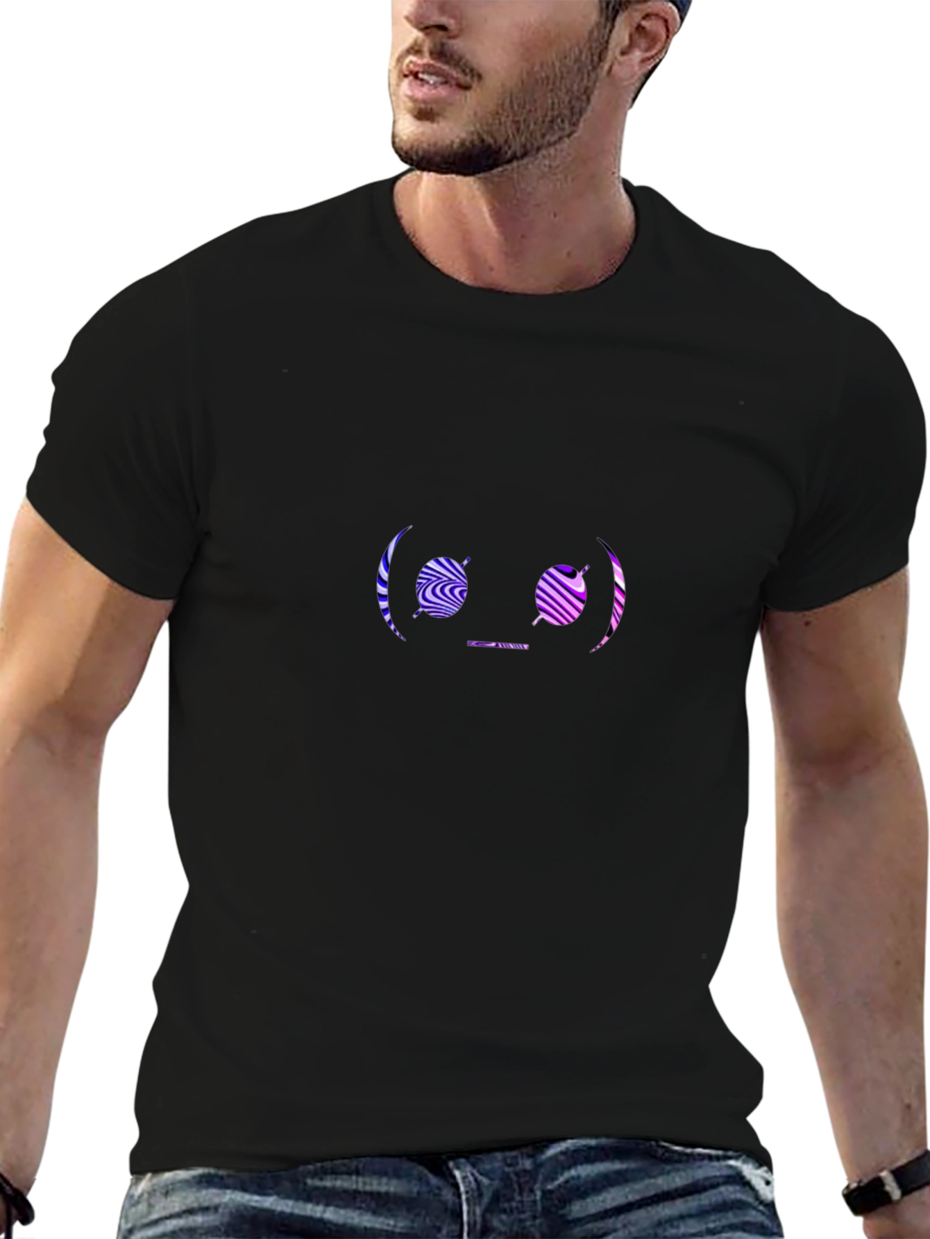 Abstract Face Graphic Tee - Black Unisex T-Shirt