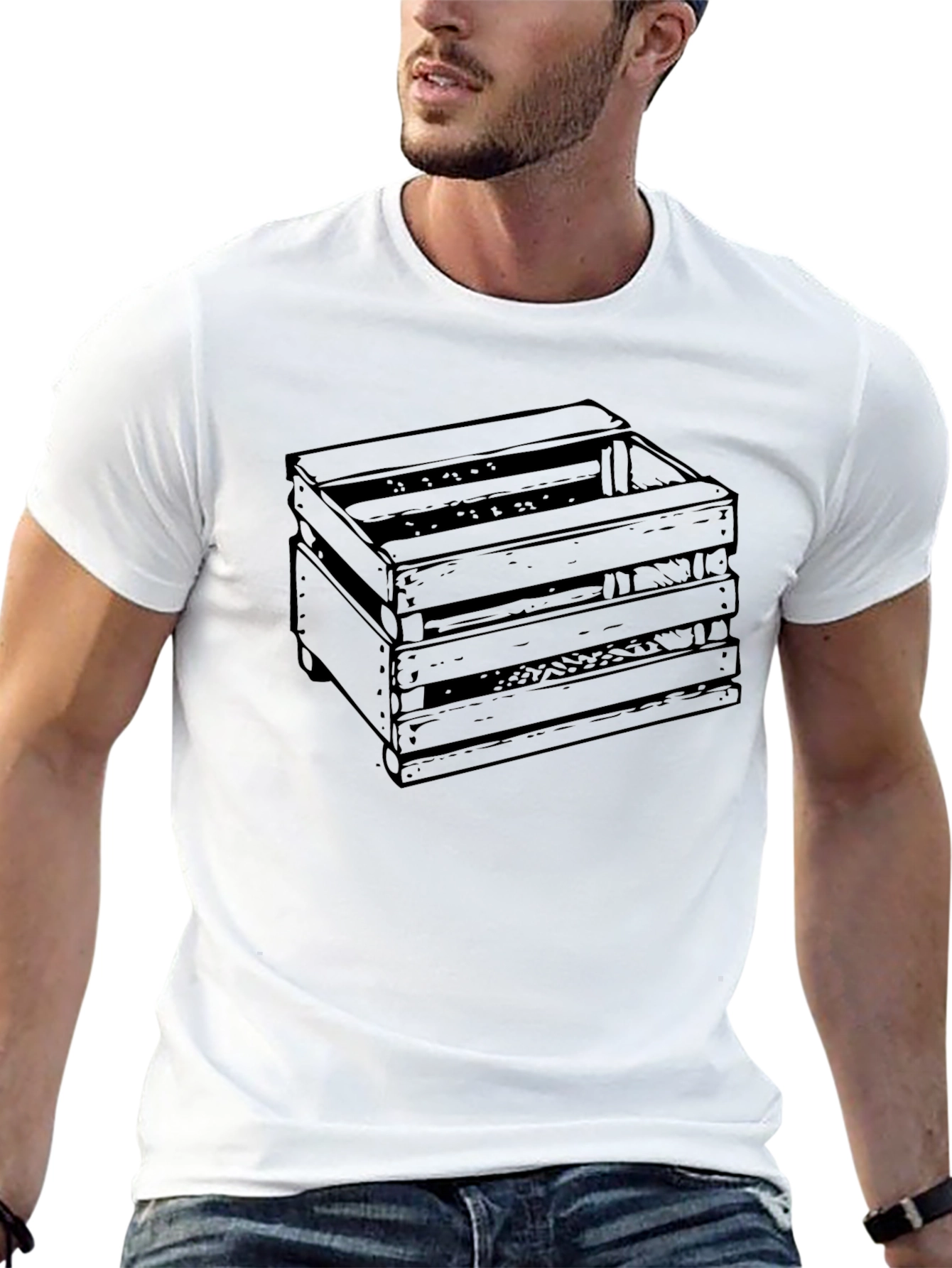 Wooden Crate Graphic Tee - Modern Style