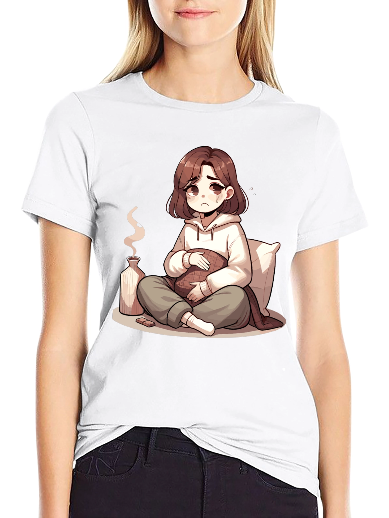 Sad Anime Girl T-Shirt - Unique Graphic Tee