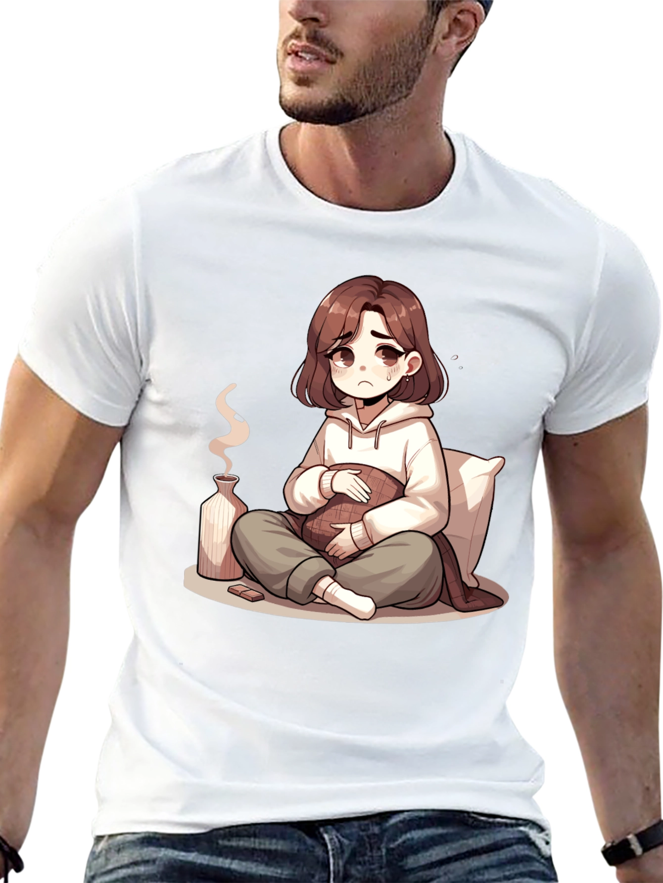 Sad Anime Girl T-Shirt - Unique Graphic Tee