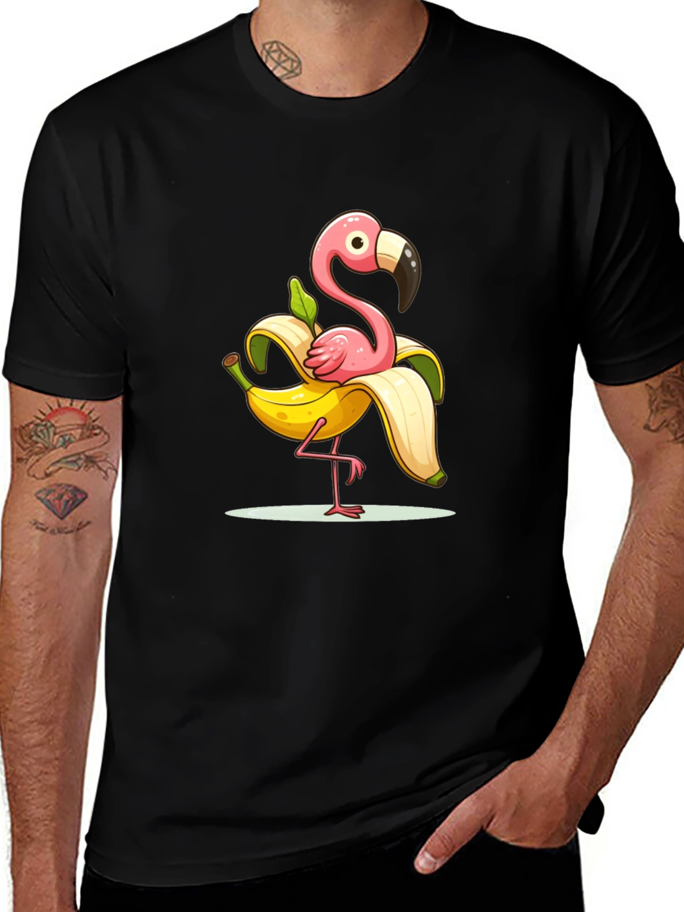 Funny Flamingo Banana T-Shirt