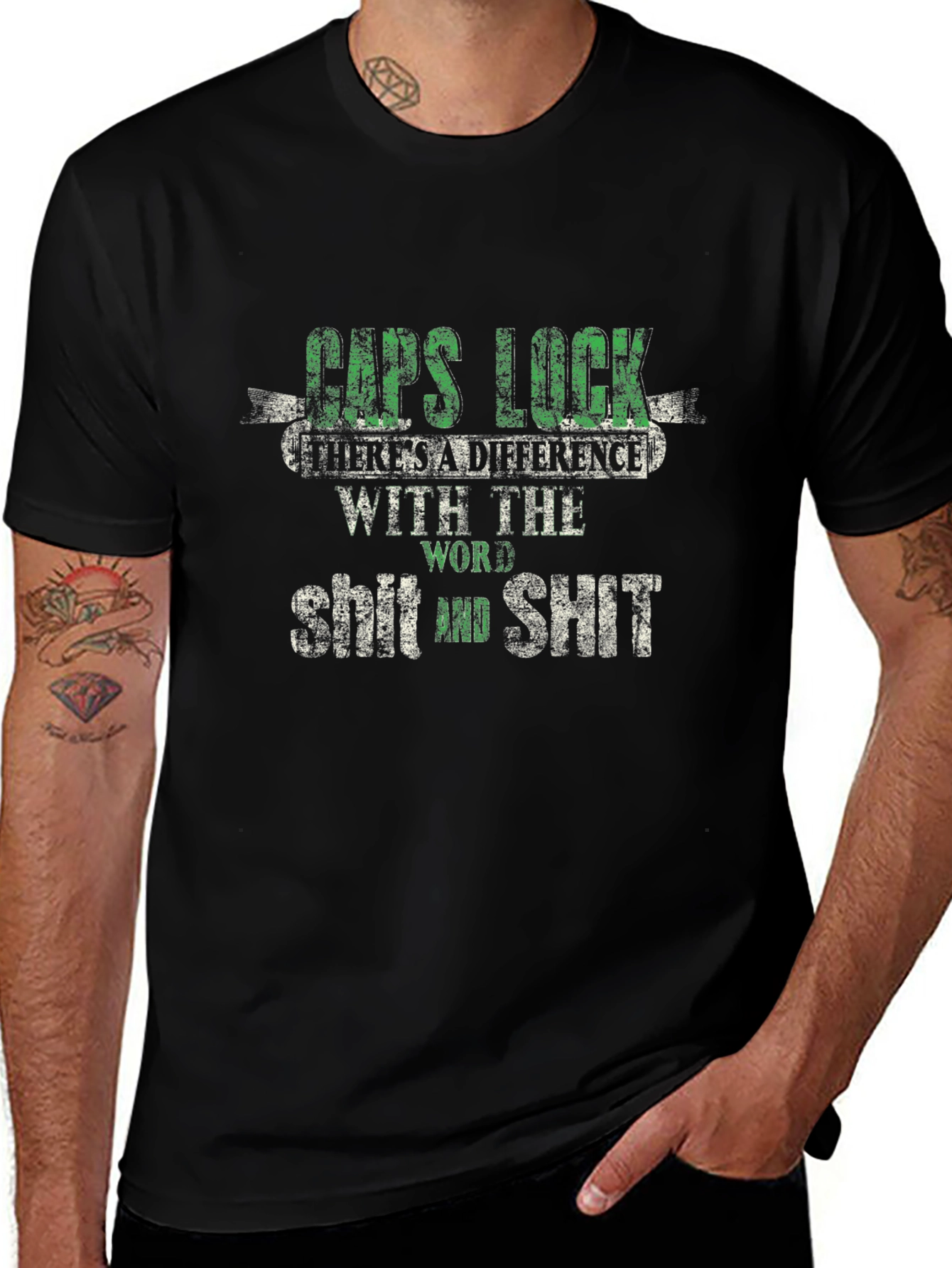 Caps Lock T-Shirt - Word Difference Funny Tee