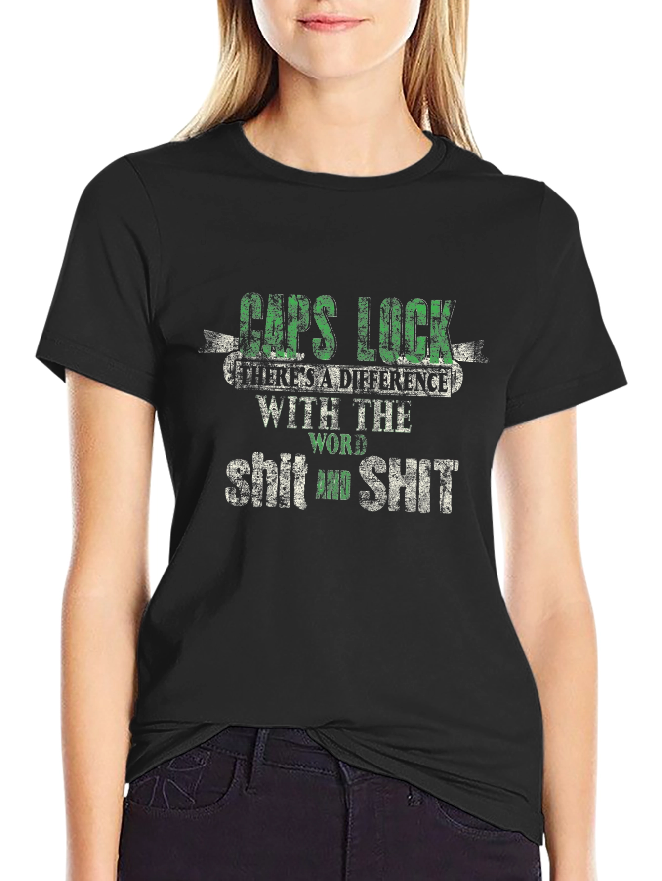 Caps Lock T-Shirt - Word Difference Funny Tee