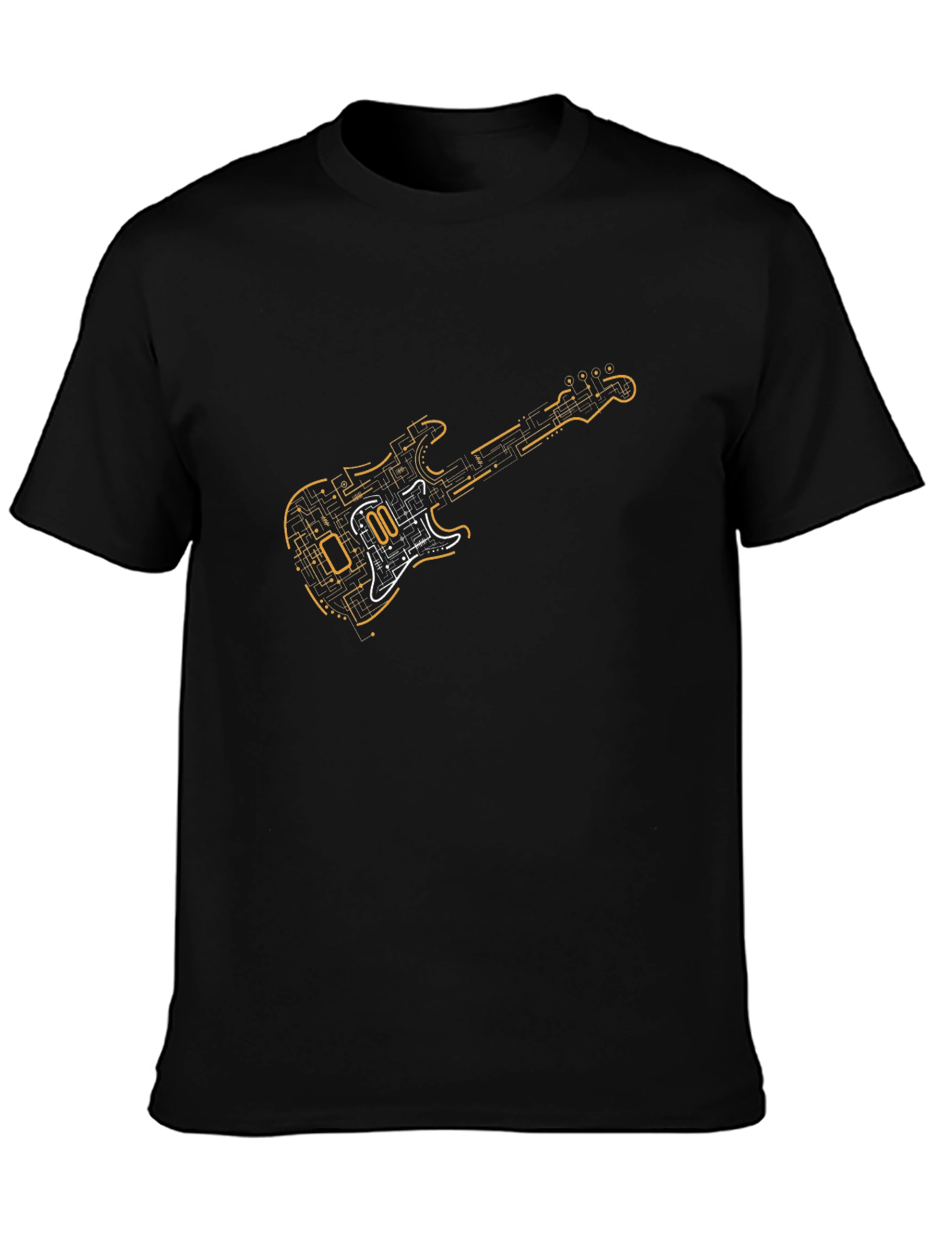 Circuit Guitar Black T-Shirt - Music Lover Gift