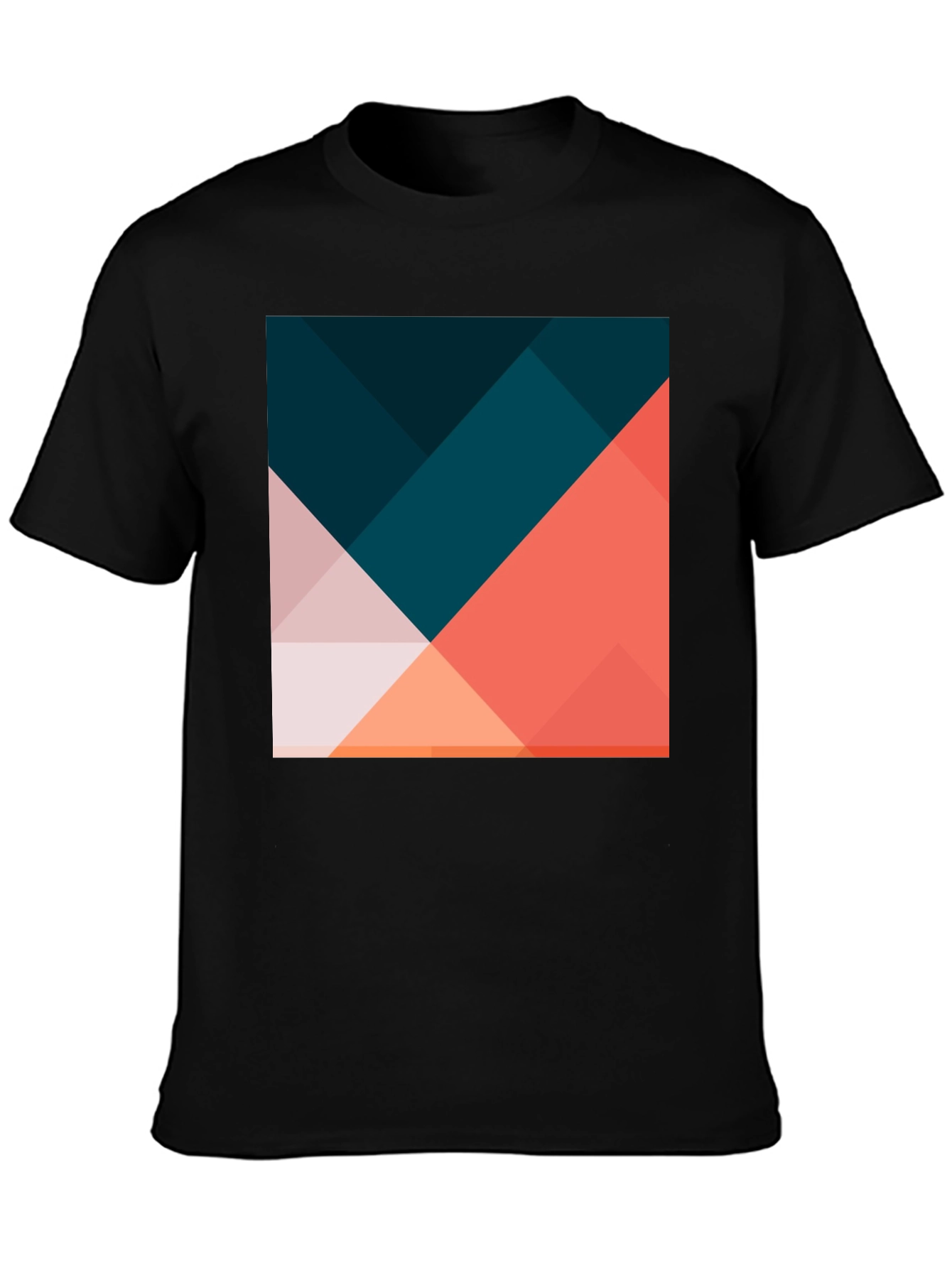 Geometric Print Black T-Shirt - Modern Casual Wear