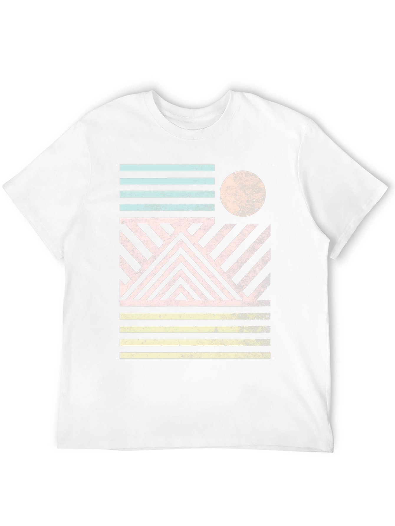 Retro Geometric Graphic Print Black T-Shirt