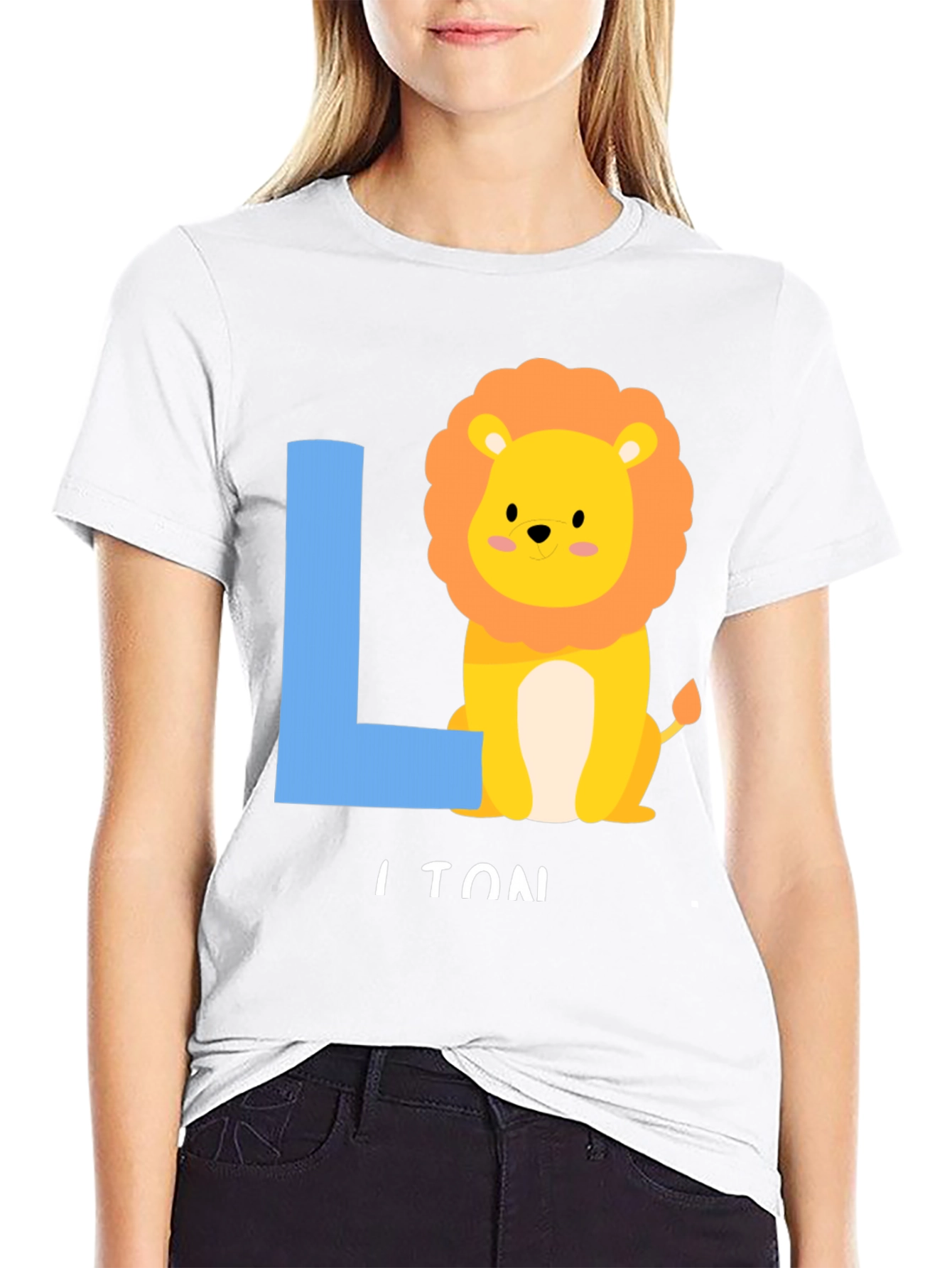 Lion Initial T-Shirt - Kids Alphabet Tee