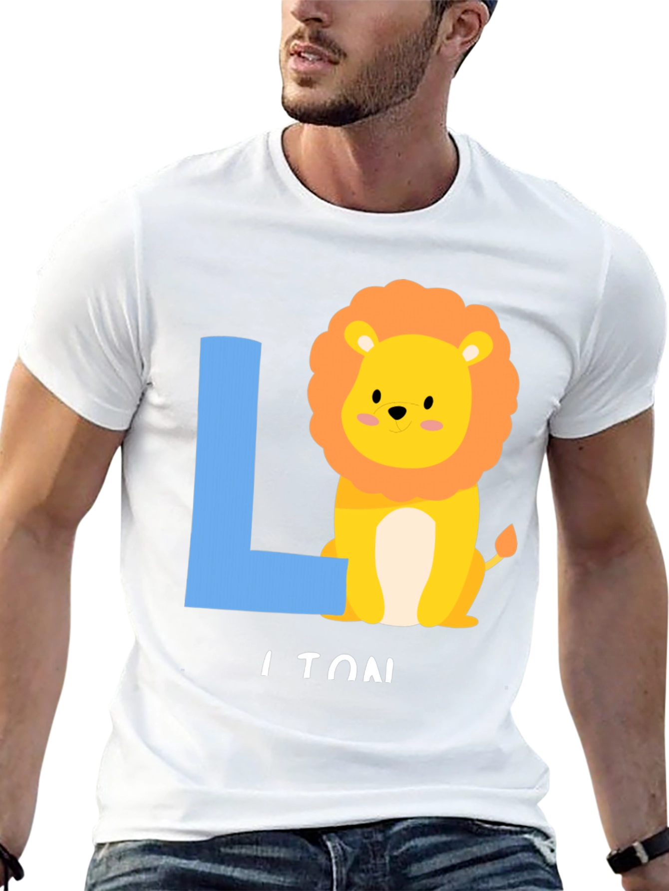 Lion Initial T-Shirt - Kids Alphabet Tee