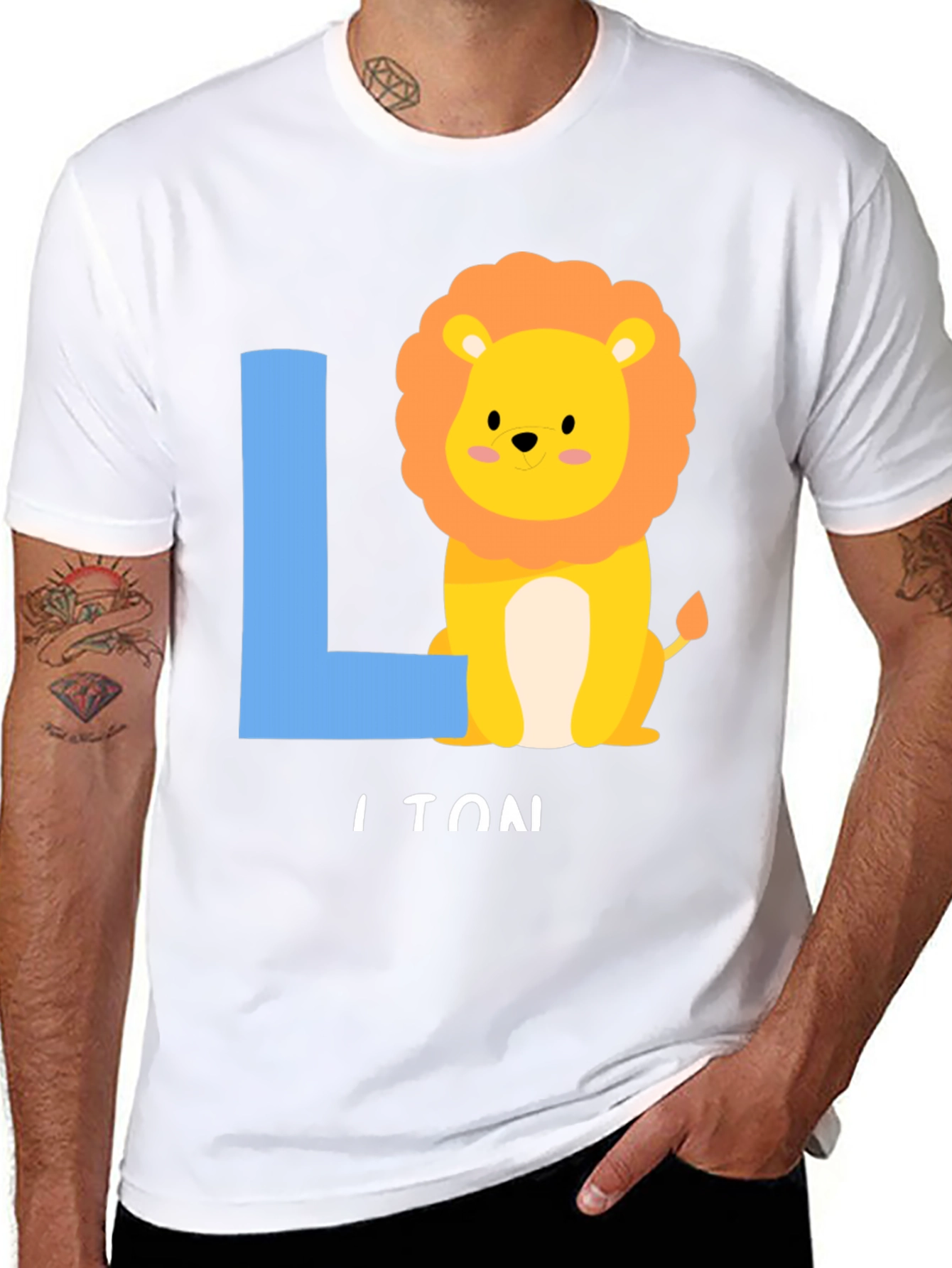 Lion Initial T-Shirt - Kids Alphabet Tee