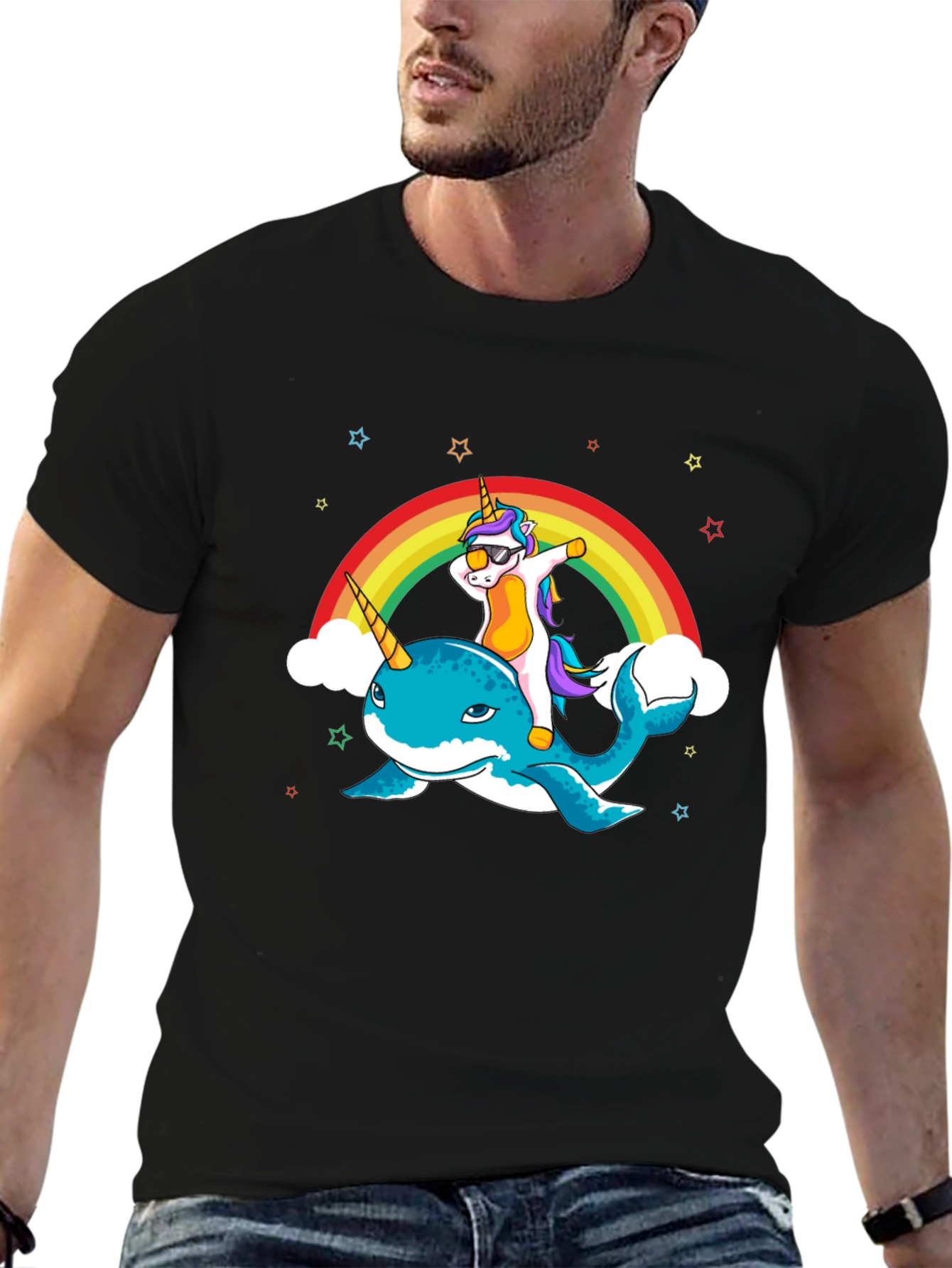 Unicorn Narwhal Dab Rainbow Graphic Tee