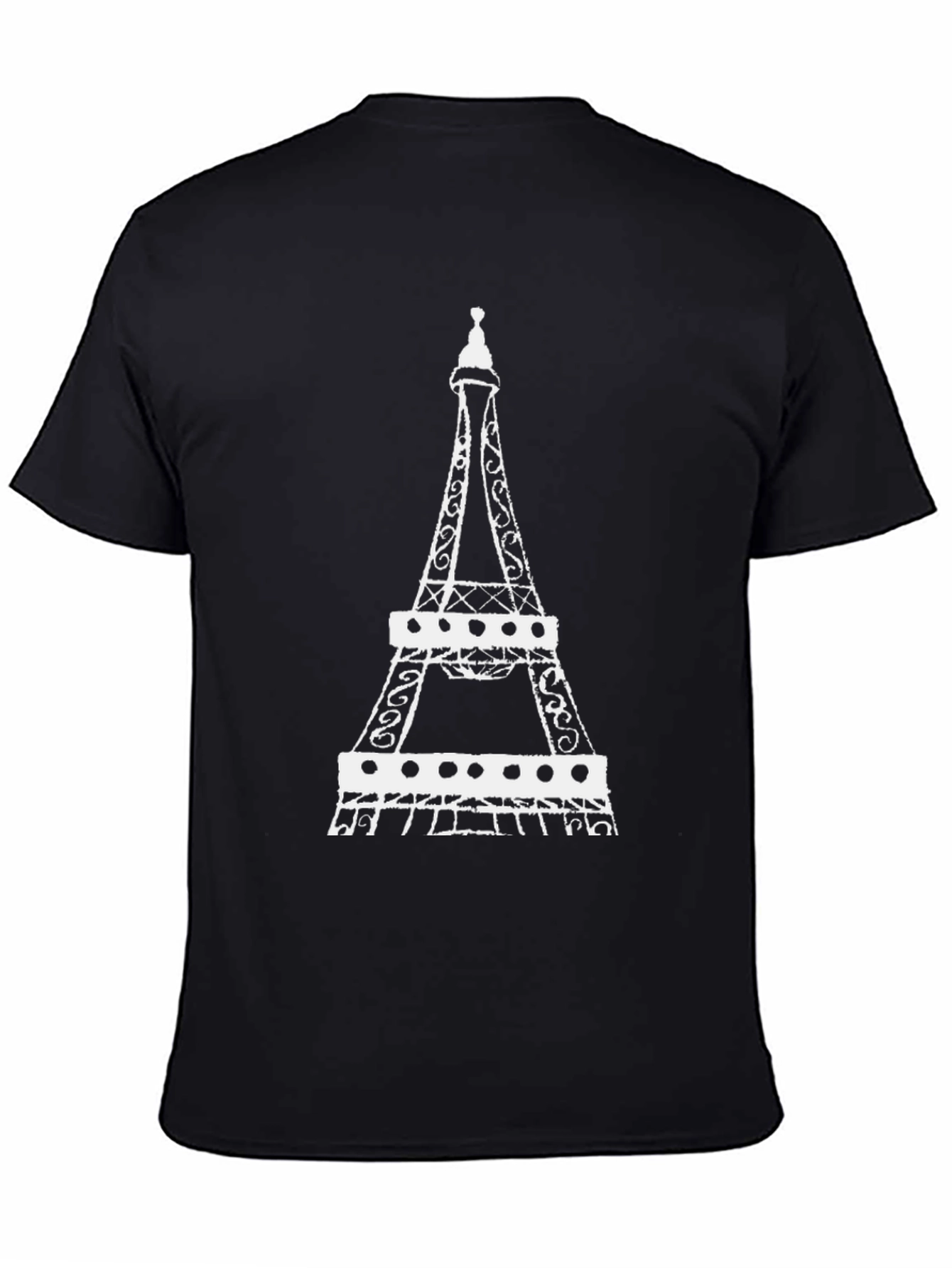 Eiffel Tower Graphic T-Shirt - Black Cotton Tee