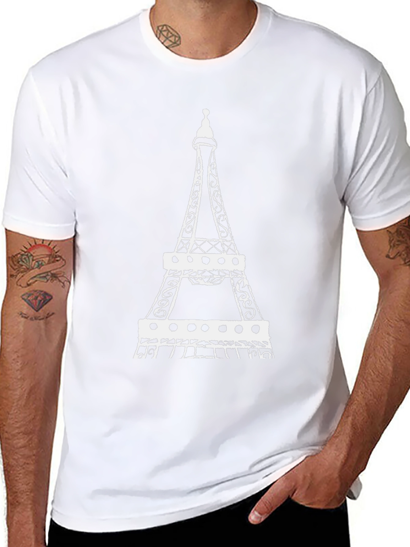 Eiffel Tower Graphic T-Shirt - Black Cotton Tee