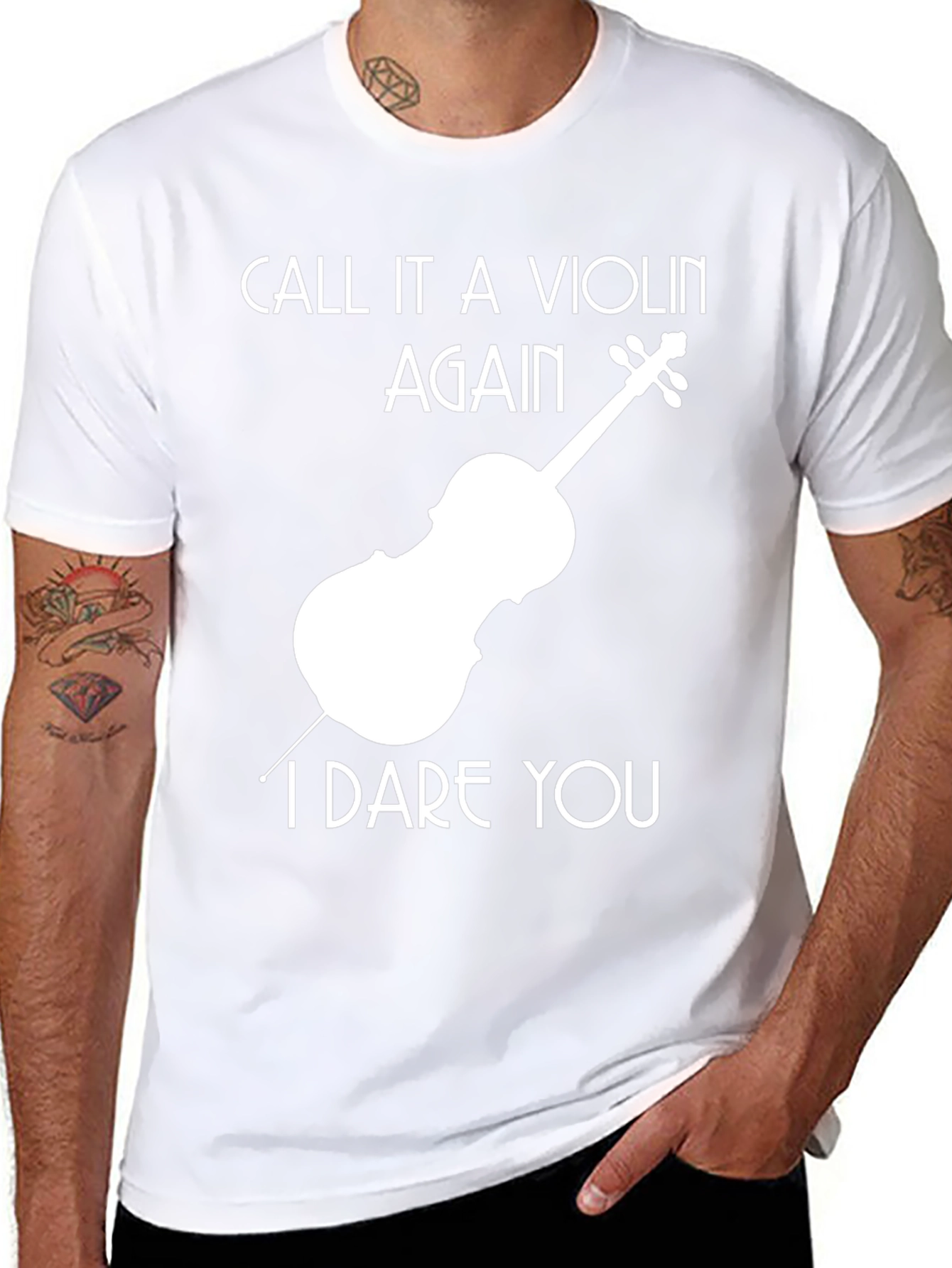 Violin I Dare You Black T-Shirt