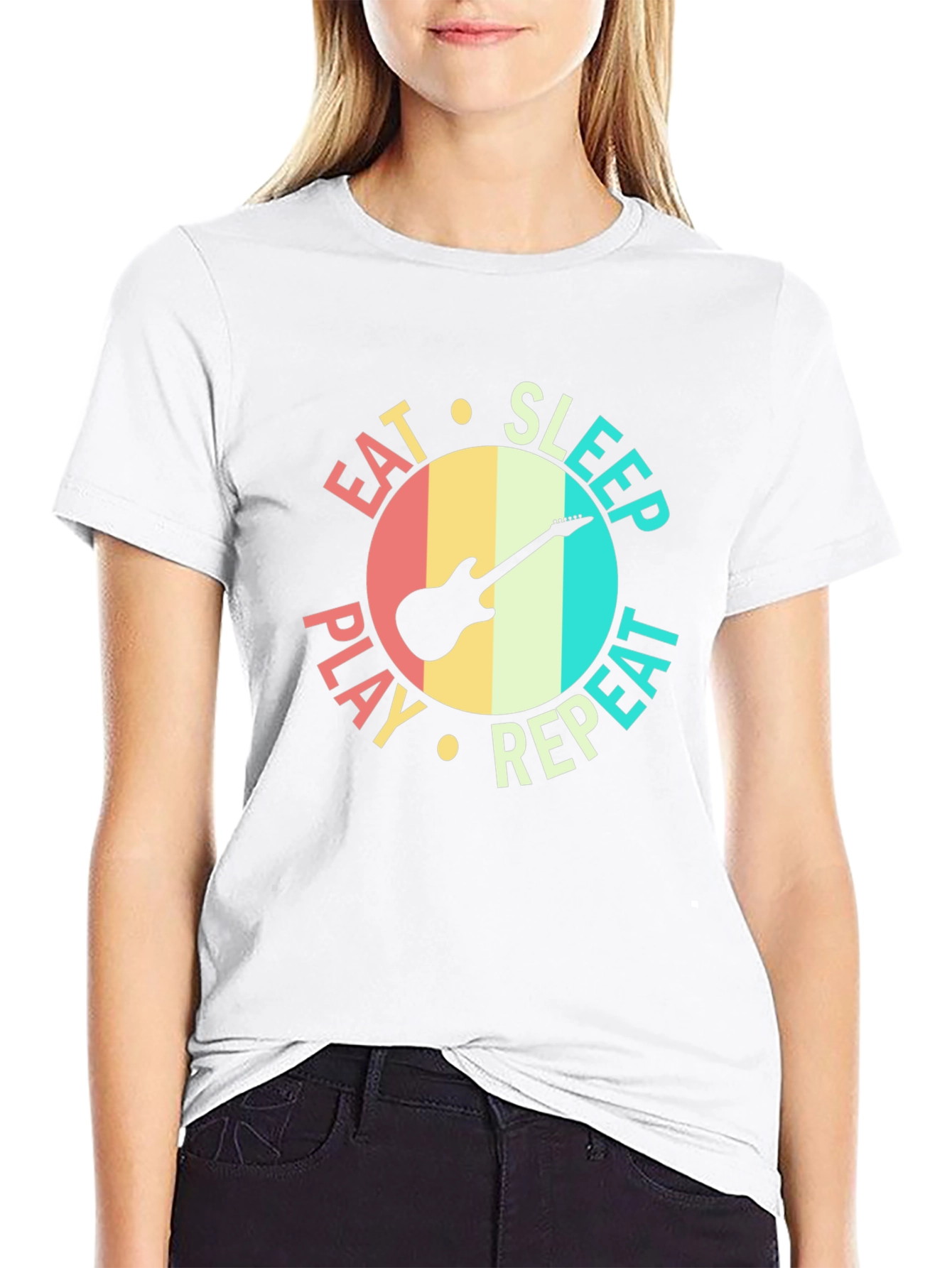 Eat Sleep Play Repeat Guitar T-Shirt