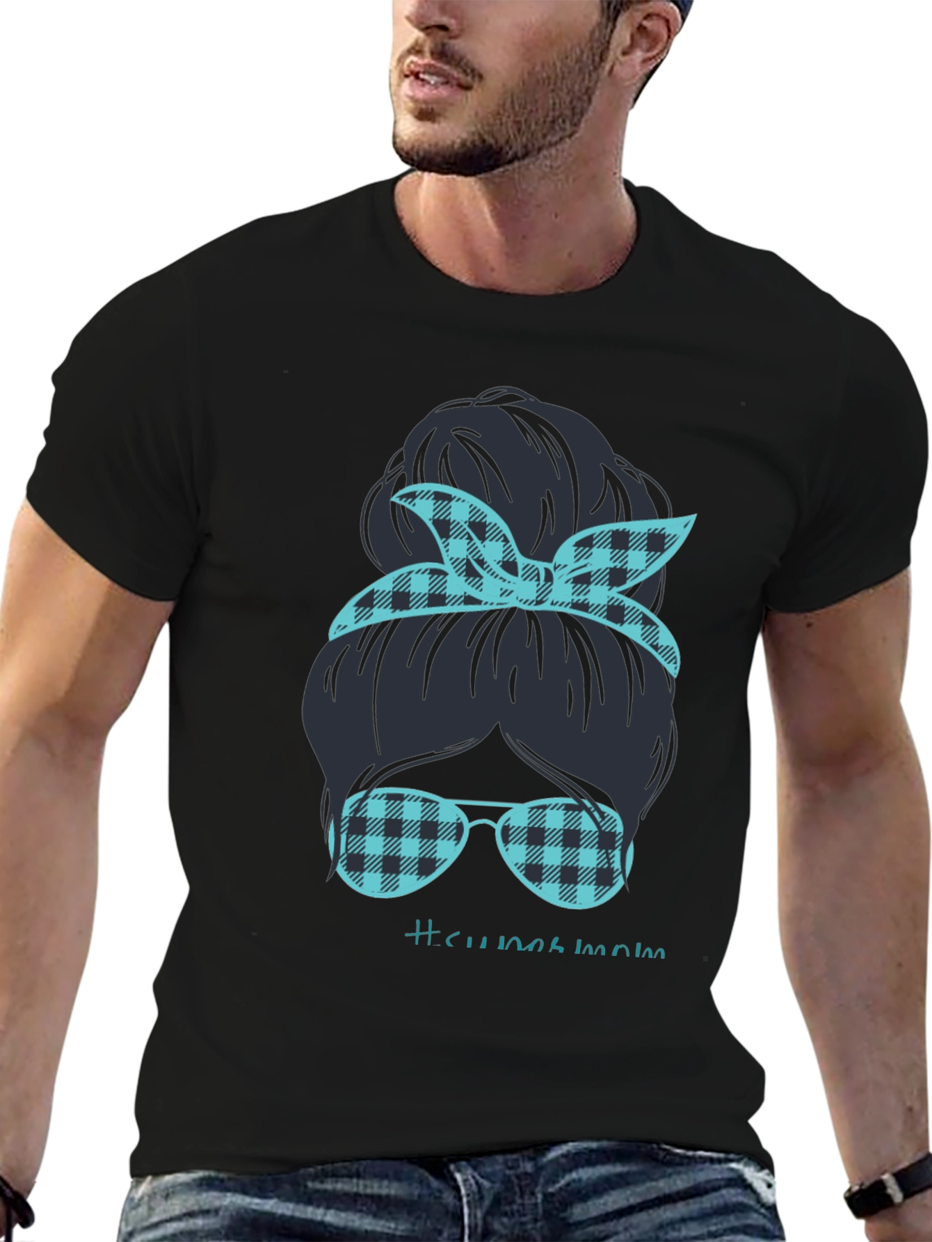 Messy Bun Mom Graphic Tee - Relaxed Style