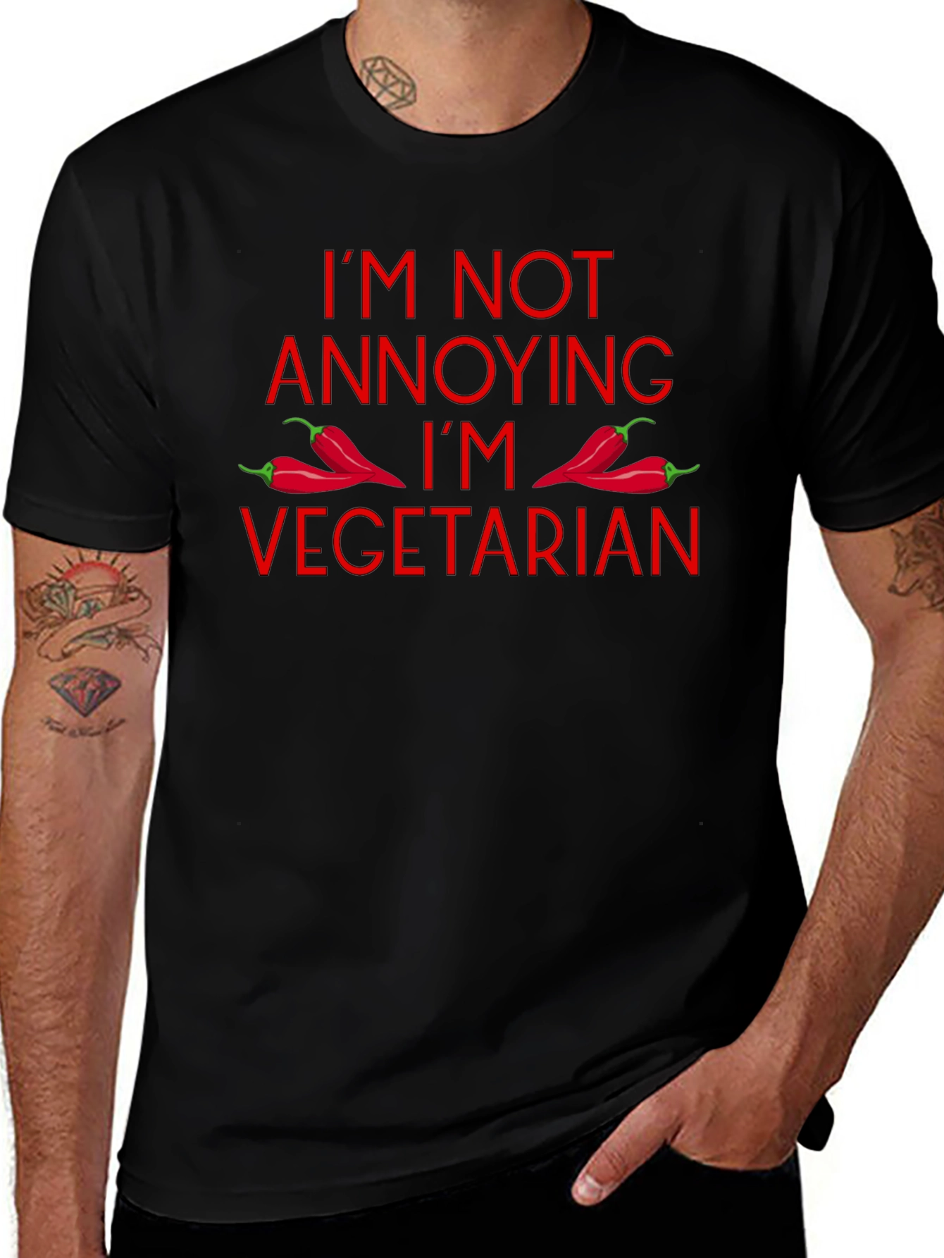 Vegetarian T-Shirt: Funny Annoying Red Hot Chili Peppers