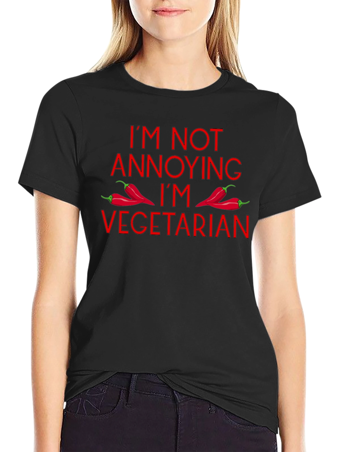 Vegetarian T-Shirt: Funny Annoying Red Hot Chili Peppers