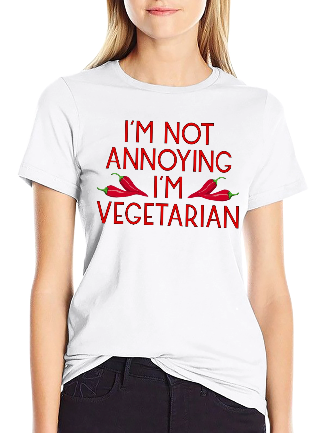 Vegetarian T-Shirt: Funny Annoying Red Hot Chili Peppers