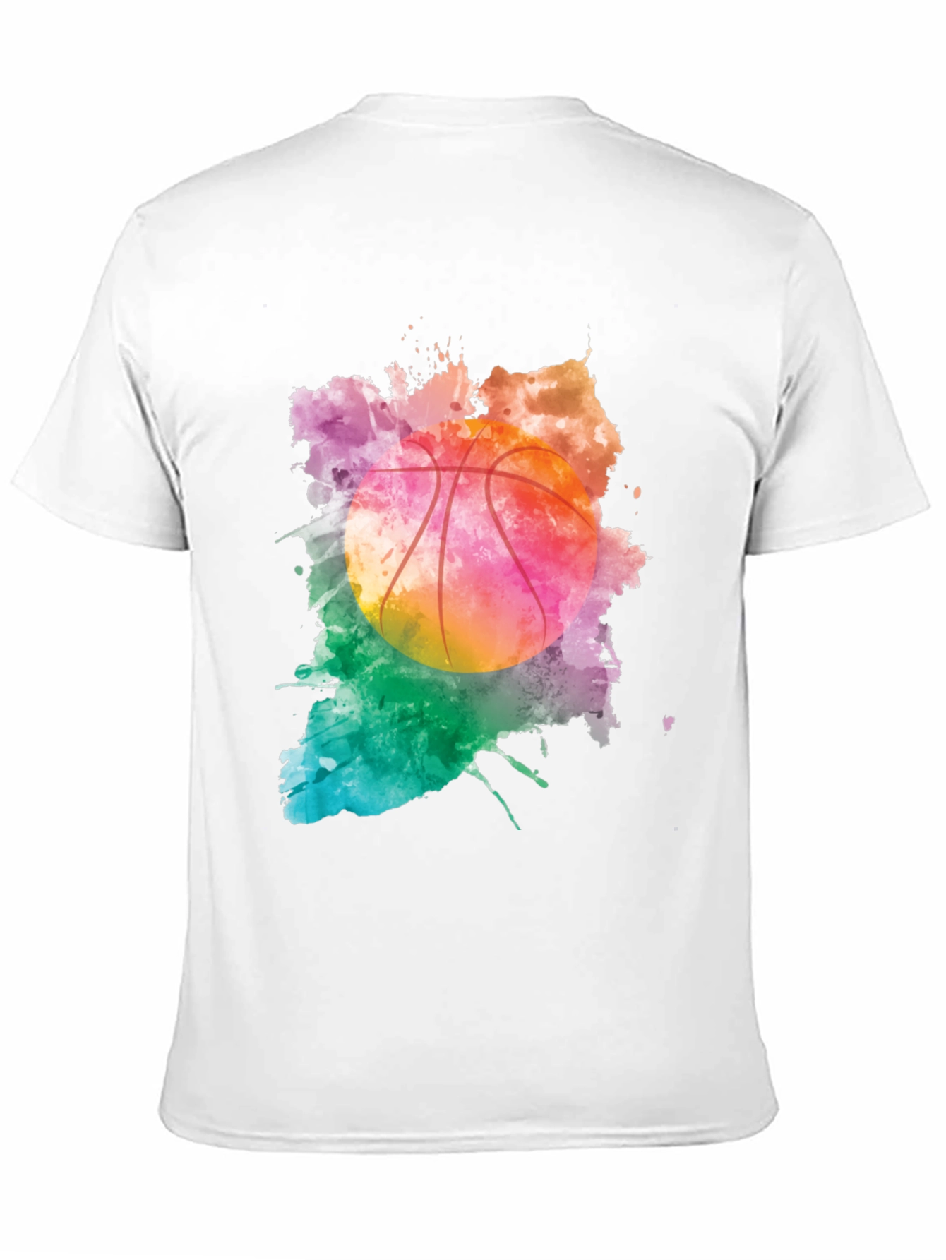 Watercolor Basketball Graphic T-Shirt