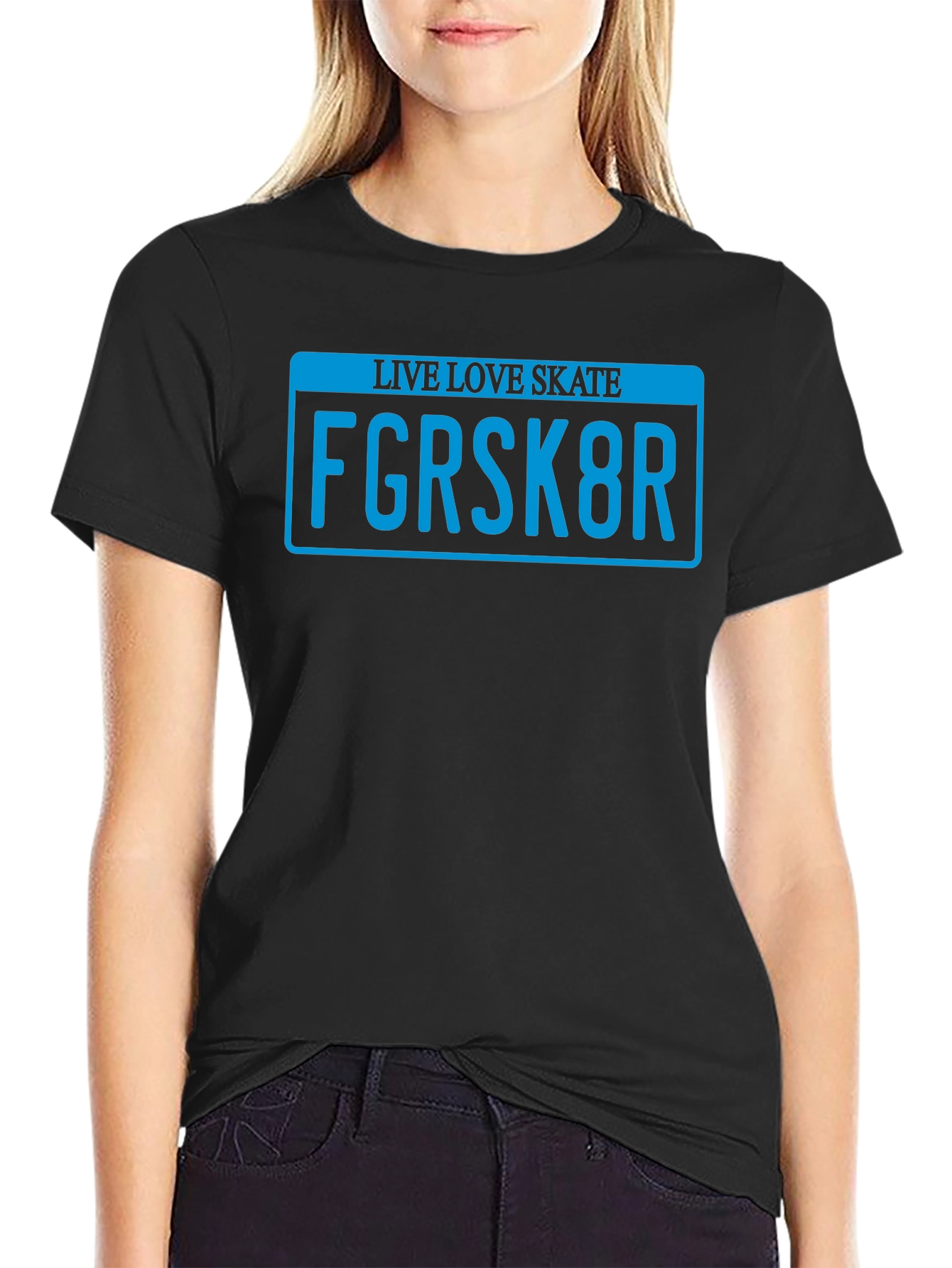 Live Love Skate T-Shirt - Skater License Plate