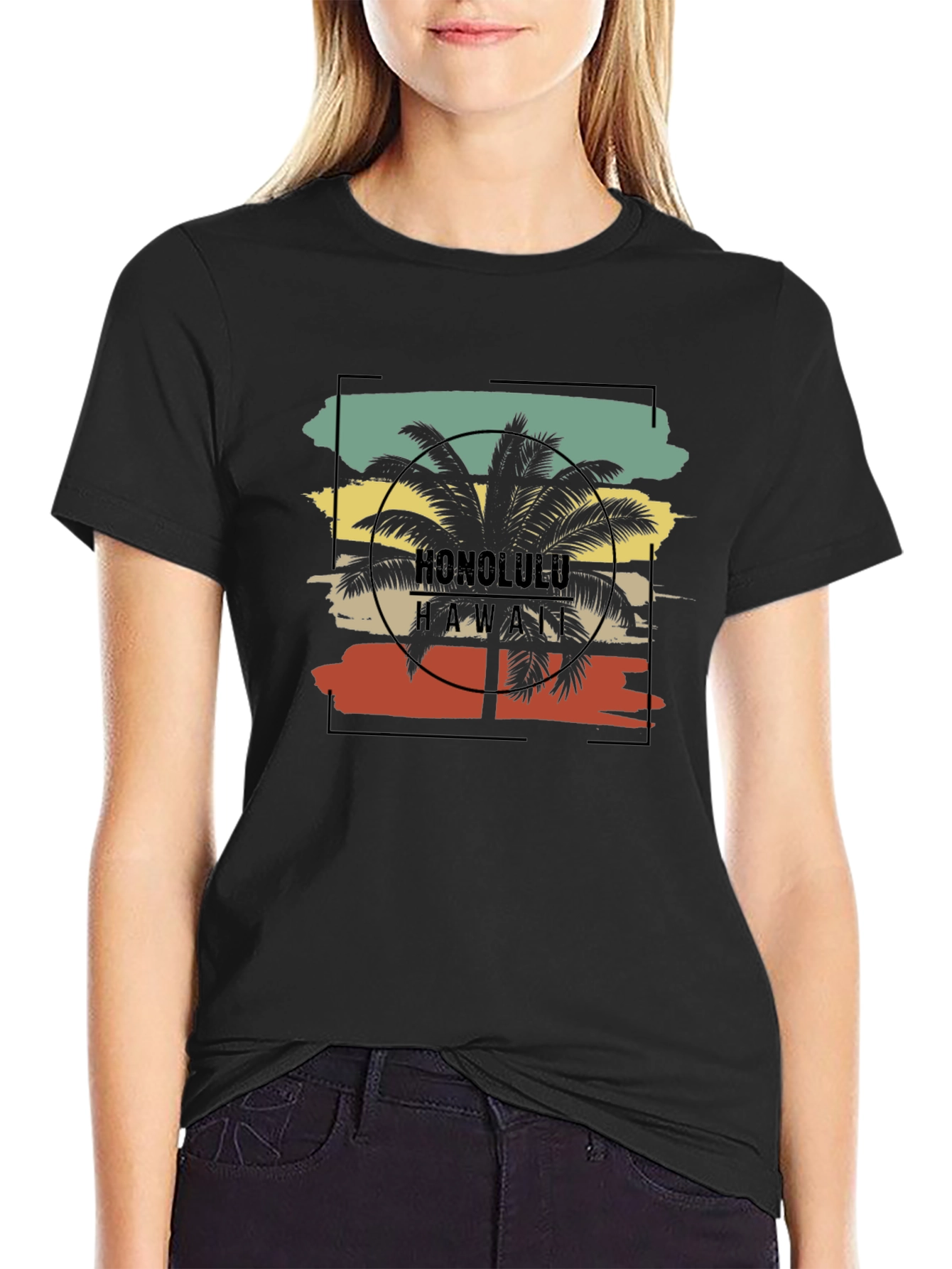 Retro Honolulu Hawaii Palm Tree T-Shirt
