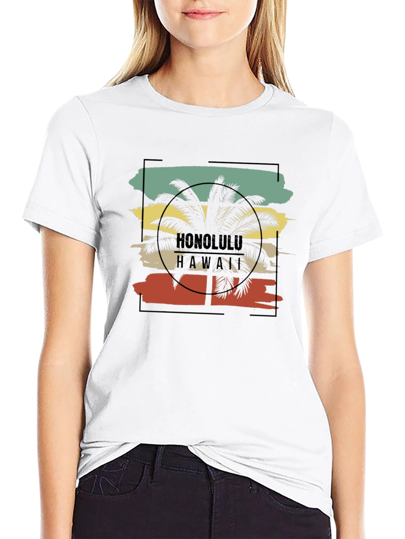 Retro Honolulu Hawaii Palm Tree T-Shirt