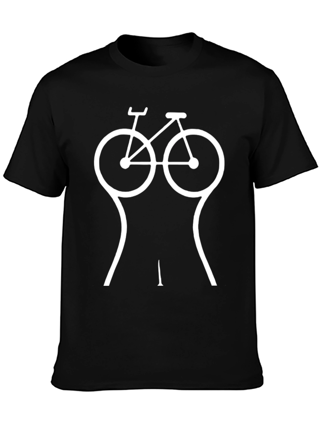 Funny Bicycle Boobs Graphic T-Shirt - Novelty Tee