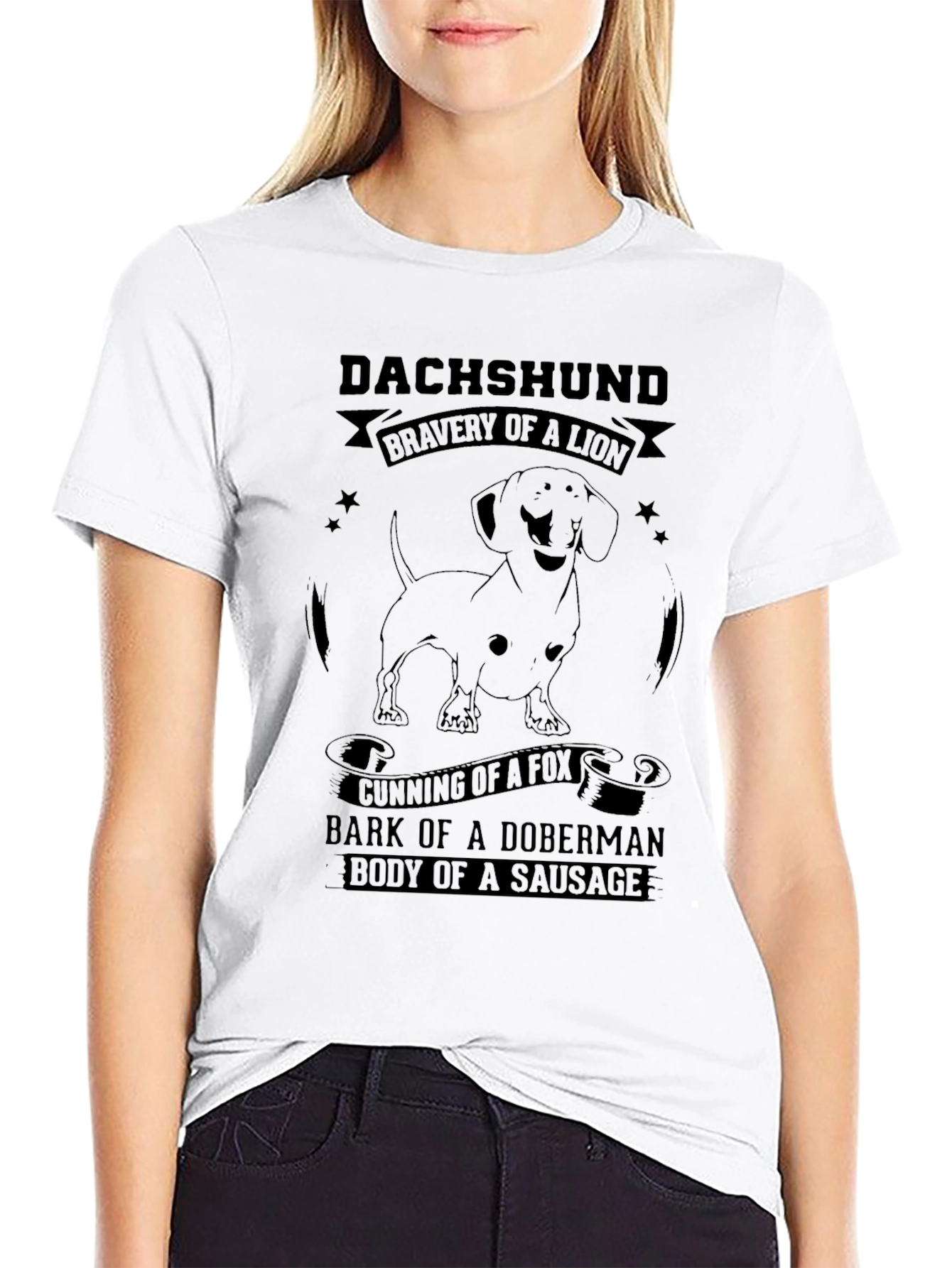 Dachshund Dog T-Shirt - Bravery of a Lion