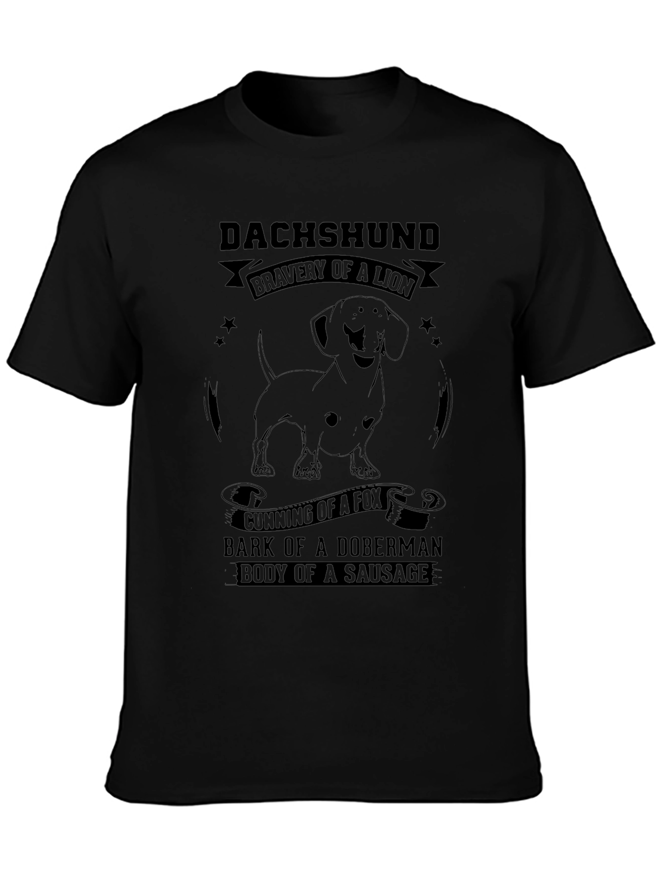 Dachshund Dog T-Shirt - Bravery of a Lion