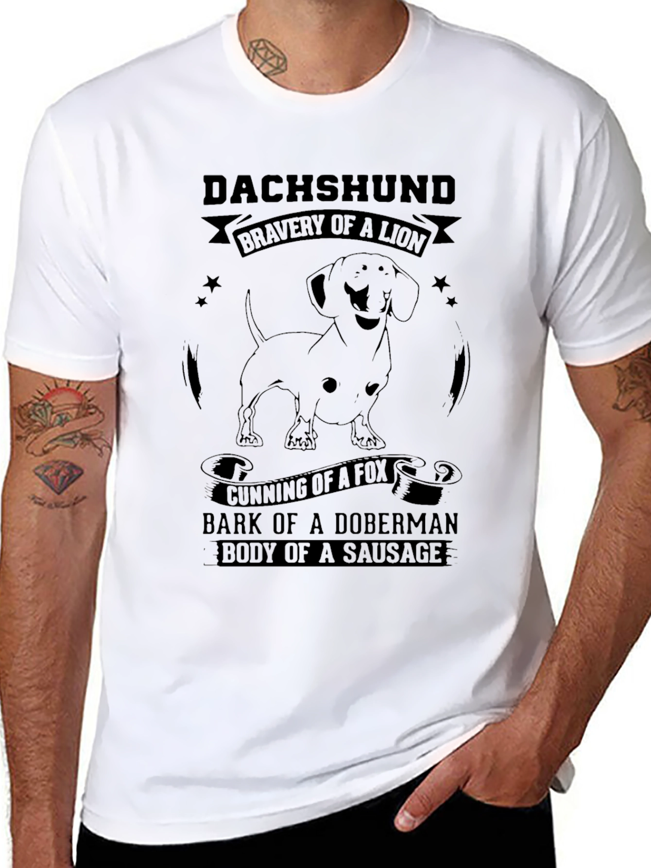 Dachshund Dog T-Shirt - Bravery of a Lion